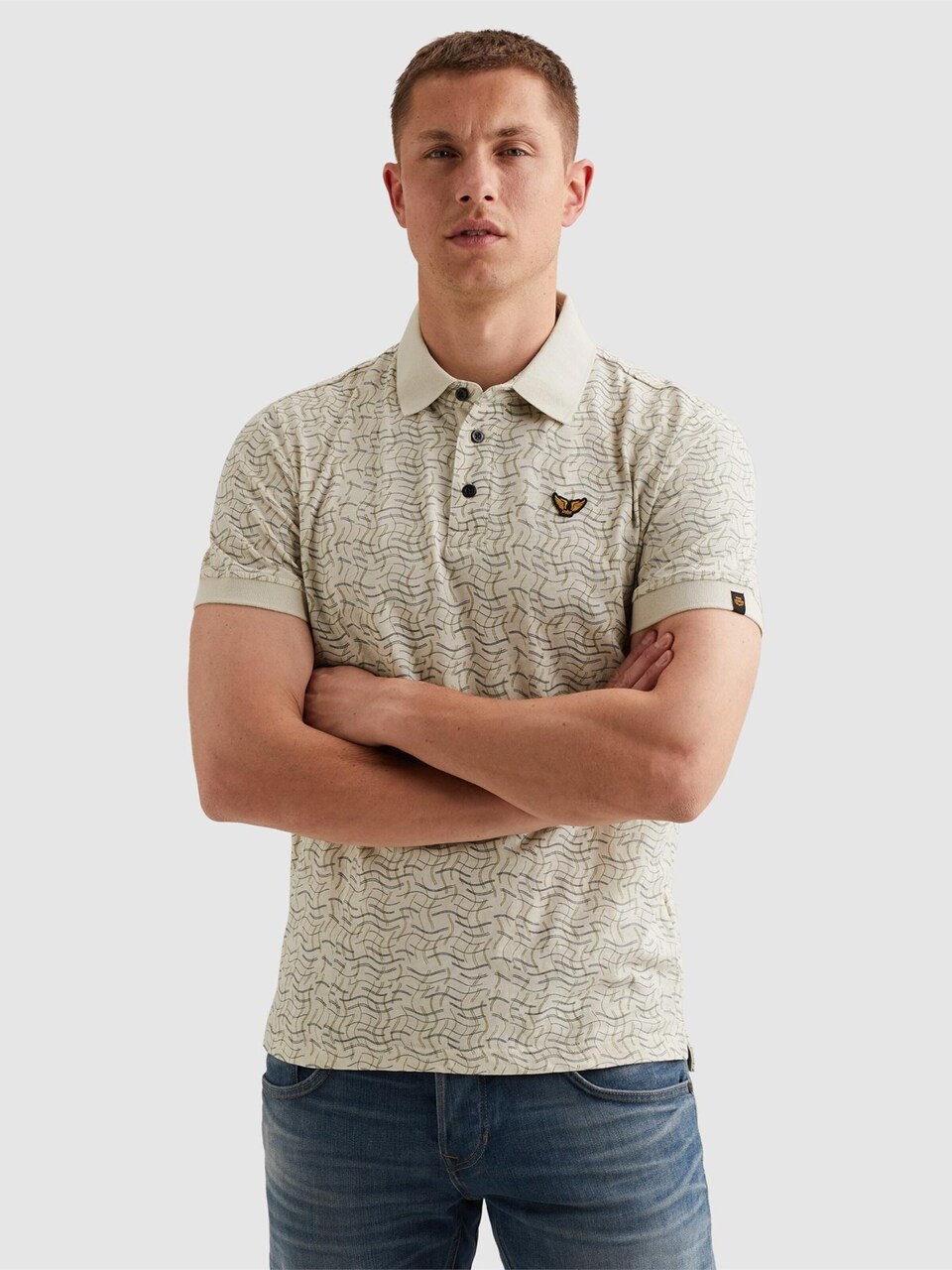T-shirt 'Polo shirt in 100% cotton with allover print'