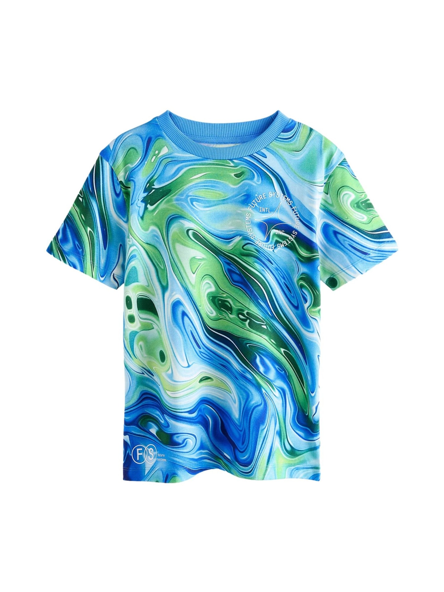 Next Tricou  albastru regal / verde pin