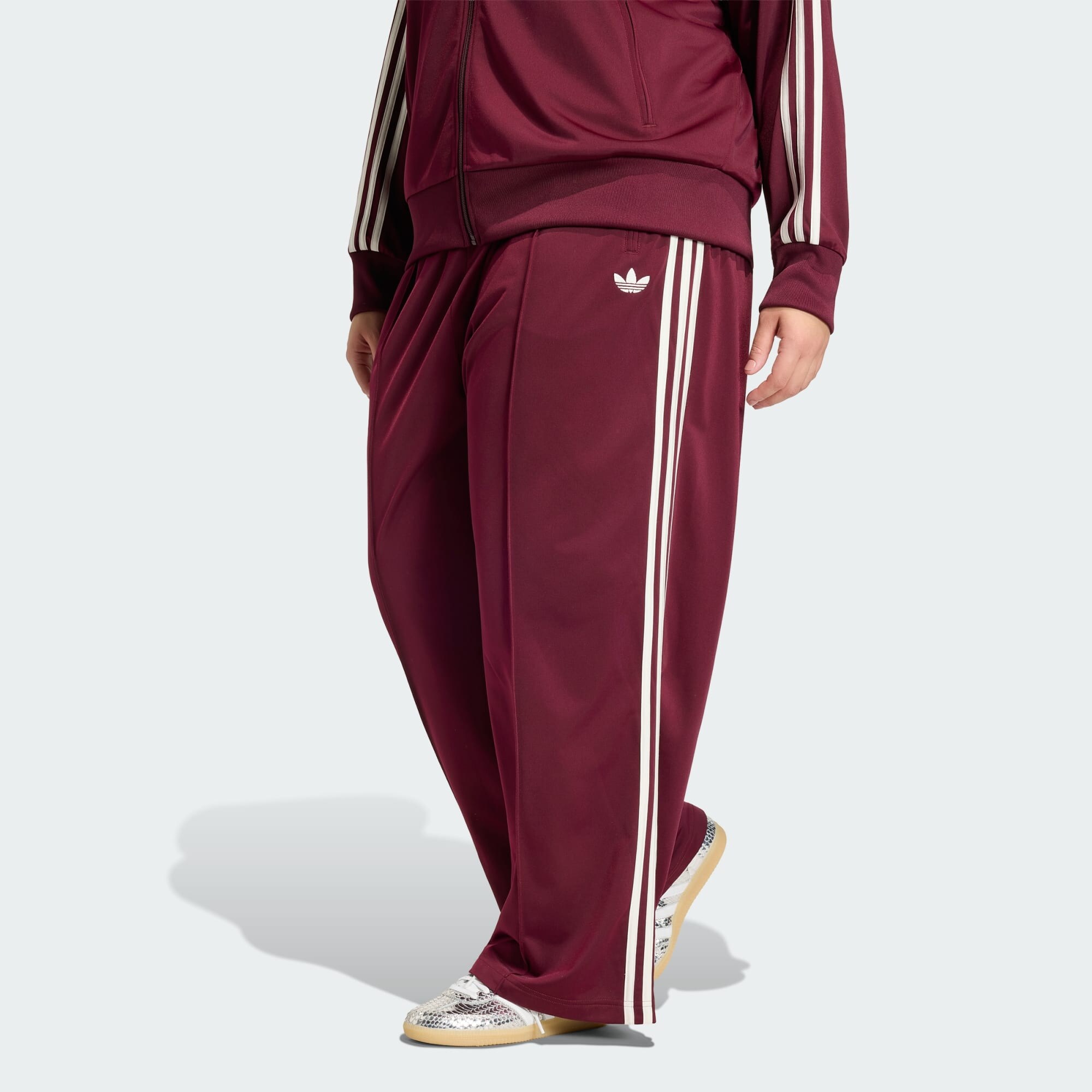 ADIDAS ORIGINALS Pantalón 'Firebird'  borgoña / blanco