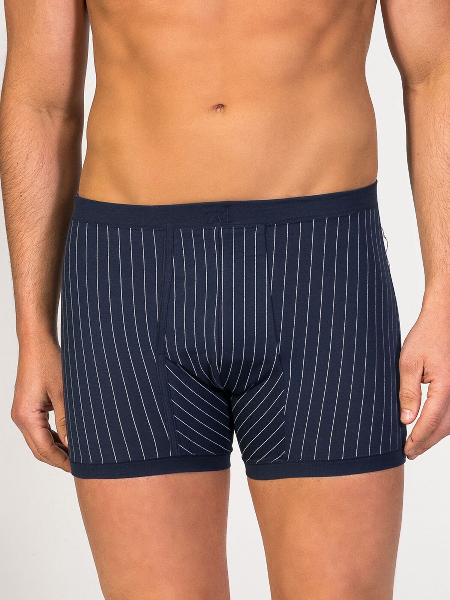 zd ZERO DEFECTS Calzoncillo boxer 'Helios prinstriped Egyptian cotton' navy