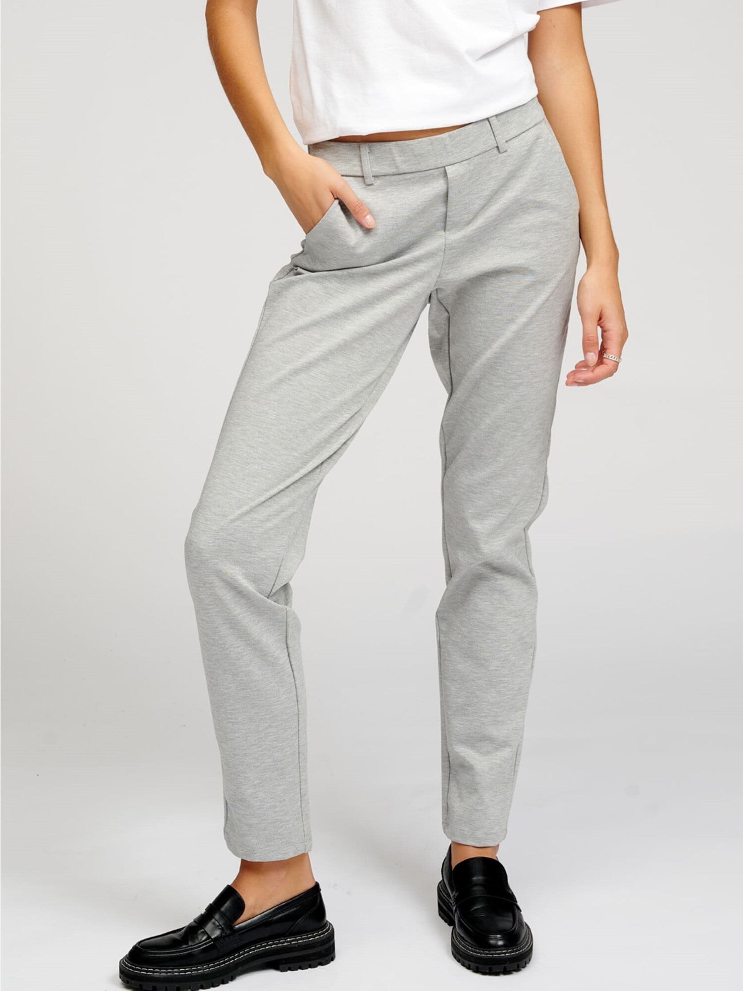 TEESHOPPEN Pantaloni eleganți 'Haylie'  gri amestecat