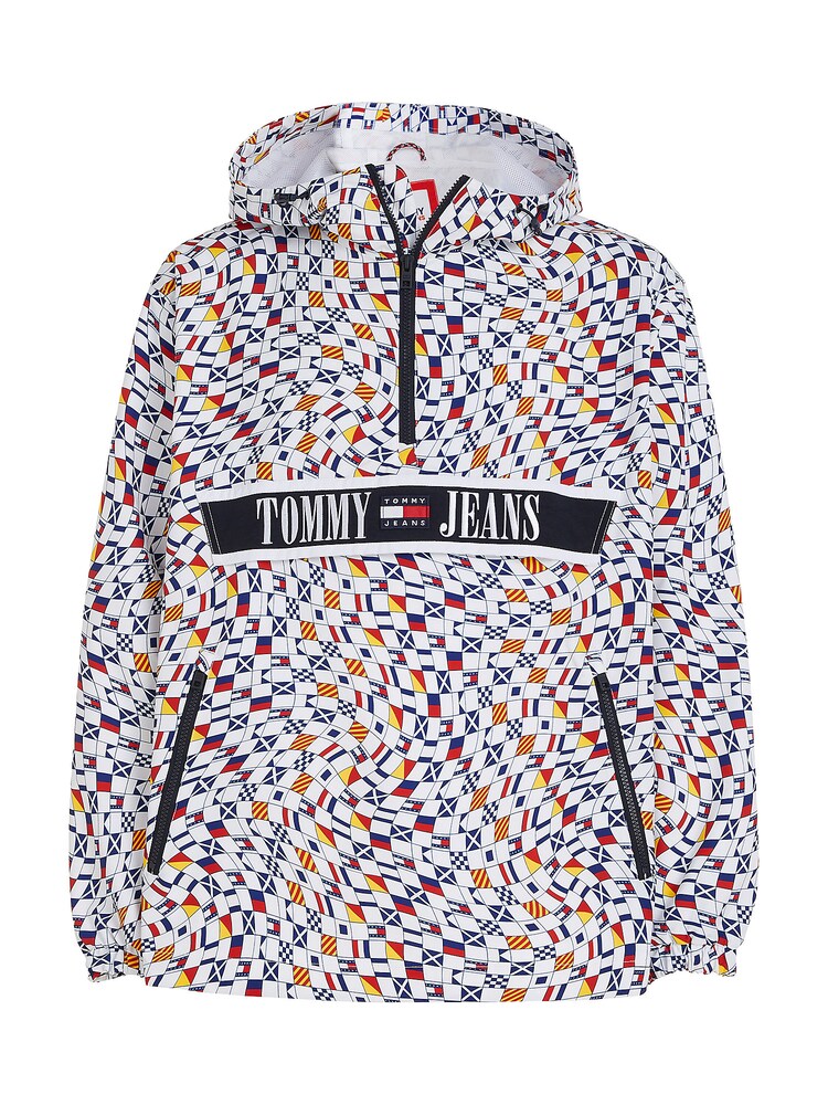 Tommy Jeans Übergangsjacke 'Chicago' Herren Größe S dunkelblau / gelb / rot / weiß