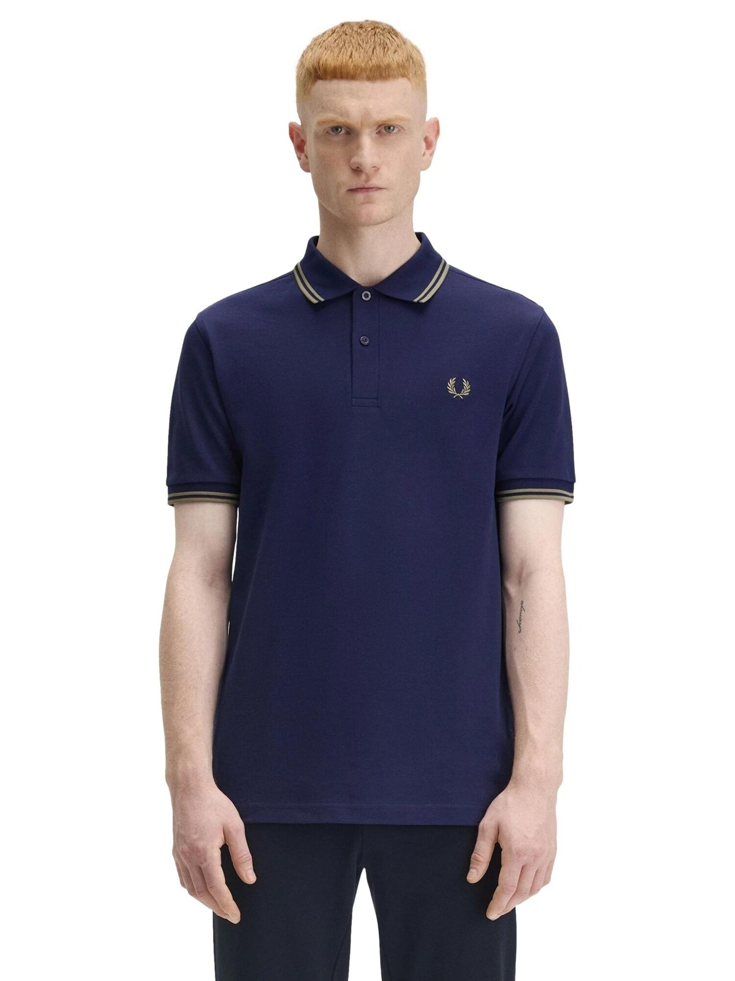 Fred Perry Camiseta 'Polo fred perry marino/verde twin tipped shirt' azul – imagen 1