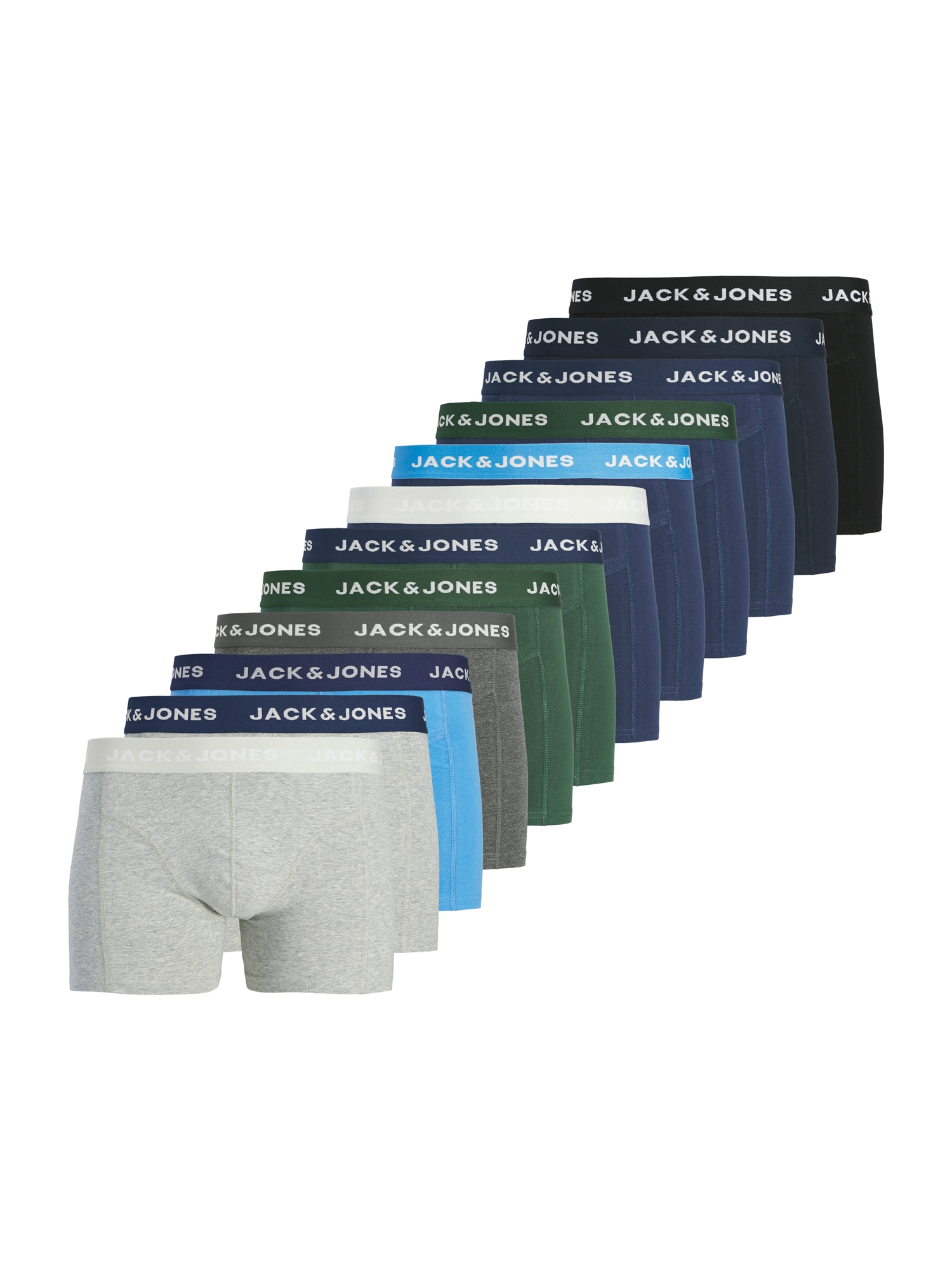 JACK & JONES Boxerky 'JACBENJA'  námornícka modrá / svetlosivá / trávovo zelená / čierna