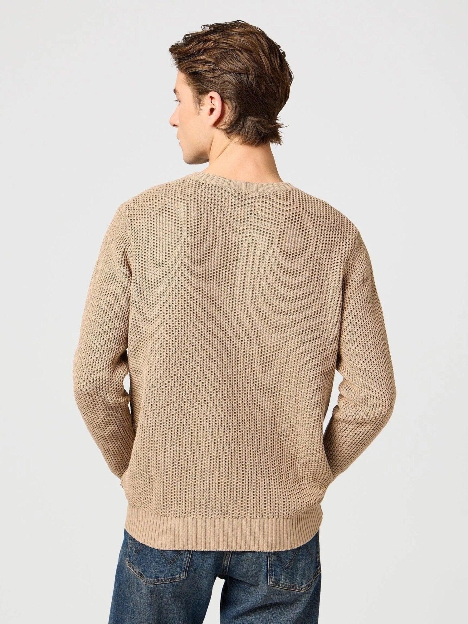 WRANGLER Jersey 'CREWNECK TIMBERWOLF'  beige – imagen 4