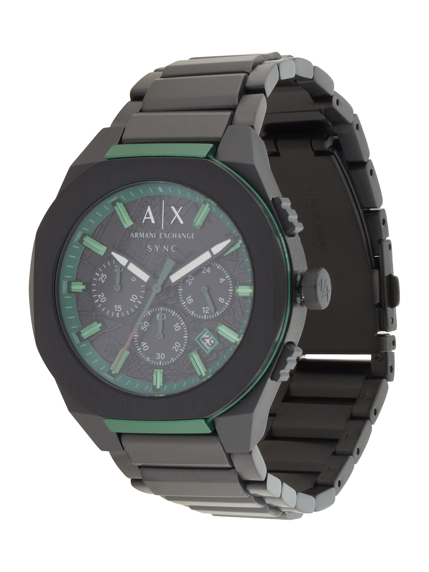 ARMANI EXCHANGE Ceas analogic 'SYNC'  verde / negru