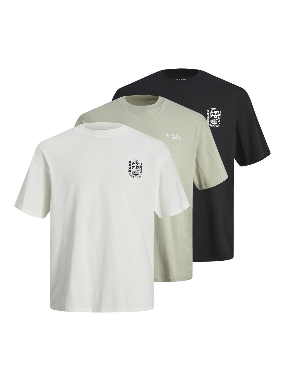 T-shirt 'JJDirk' pastellgrön / svart