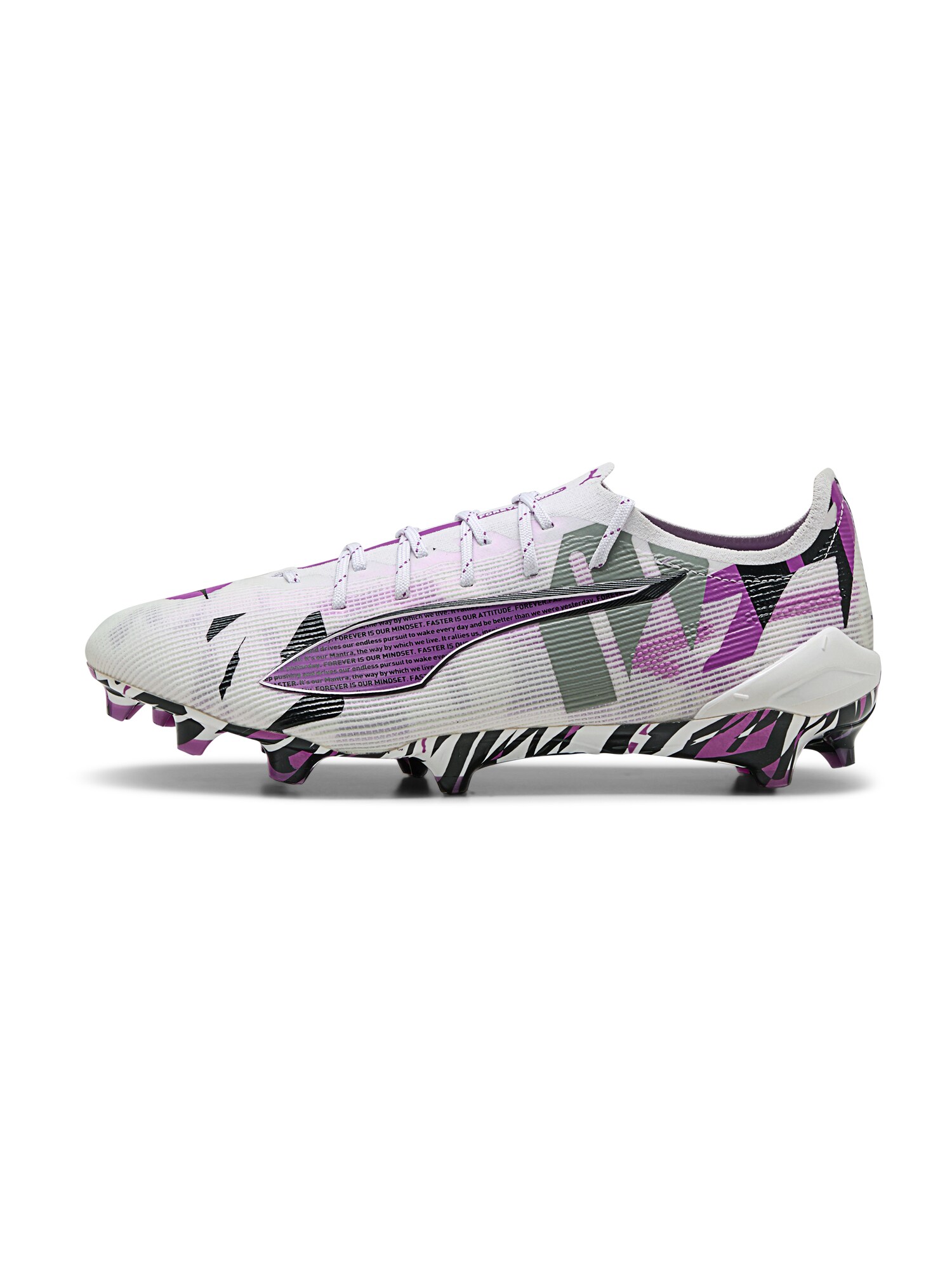 PUMA Futballcipők 'Ultra 5 Ultimate Forever'  szürke / sötétlila / fekete / fehér akciós termékkép 1