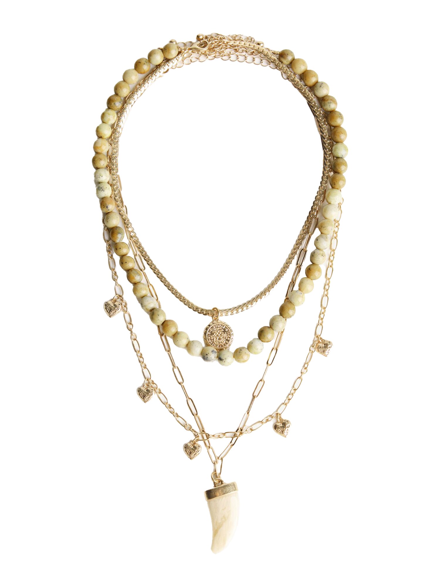 Bershka Lanțuri  bej deschis / auriu