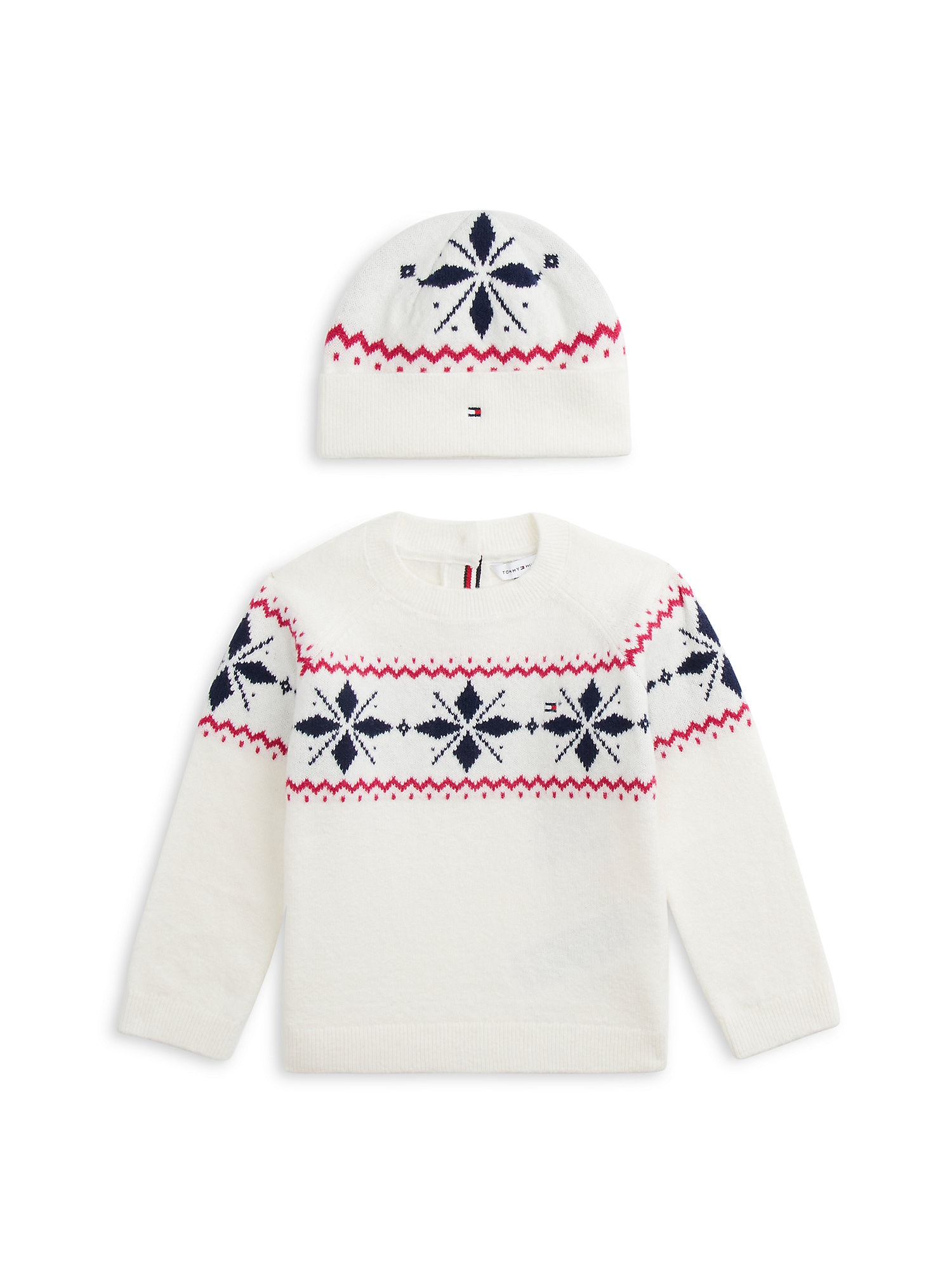 TOMMY HILFIGER Pulover bleumarin / roșu / alb