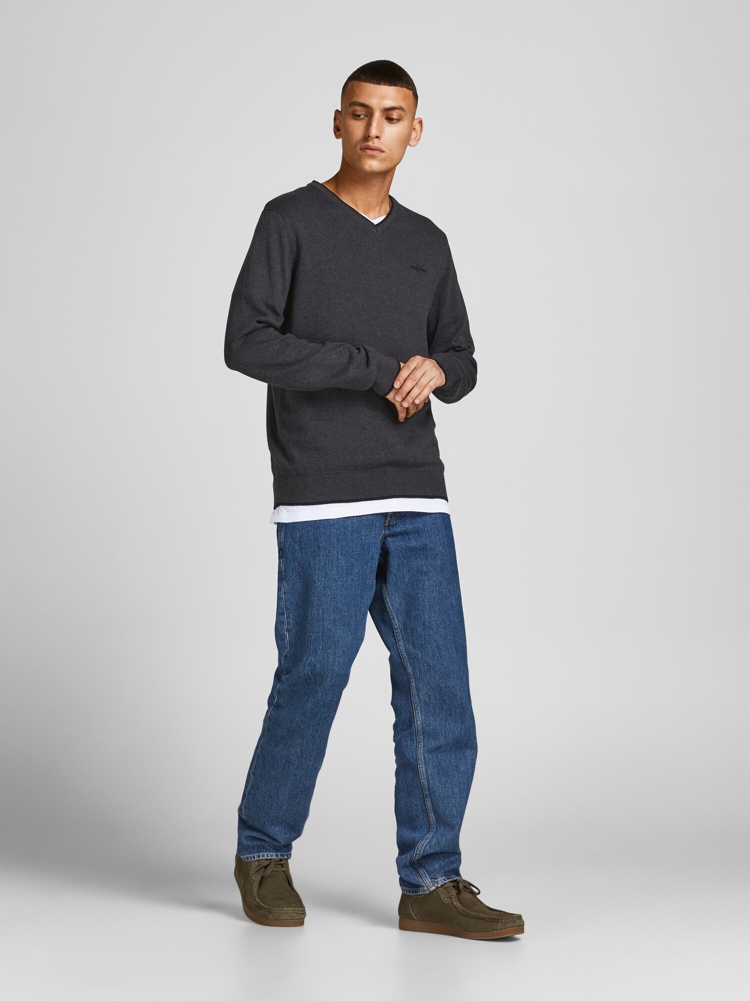 JACK & JONES Sveter 'JORTons'  antracitová (obrázok 4)