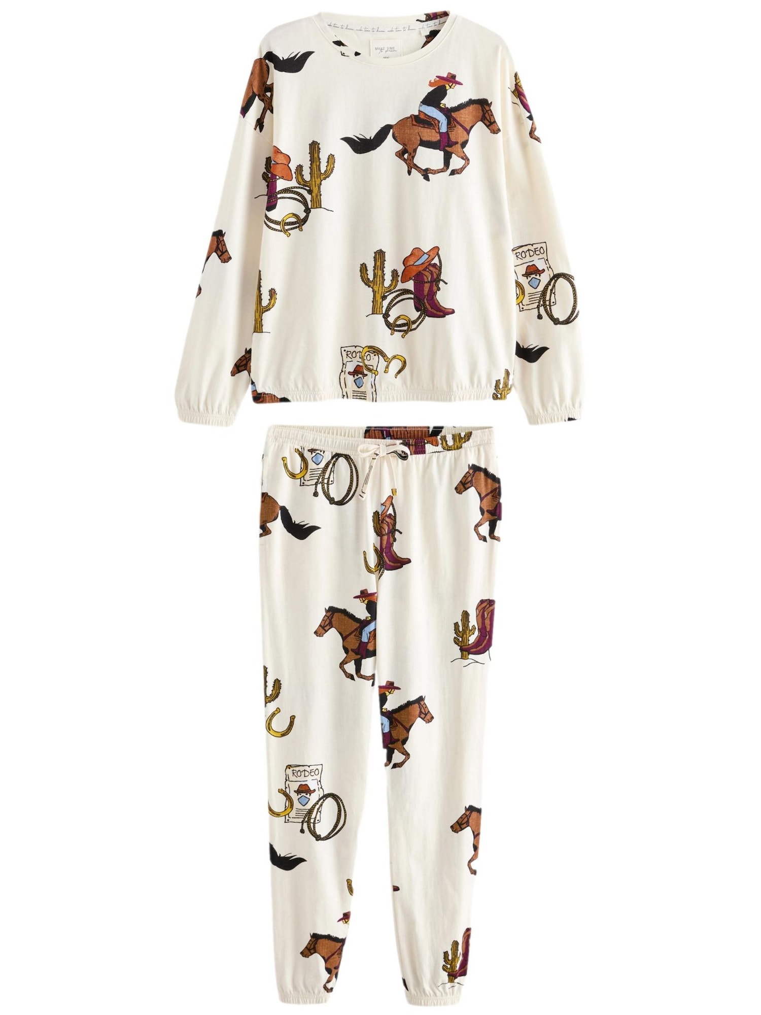 Next Pijama  ecru / maro caramel / lila / negru