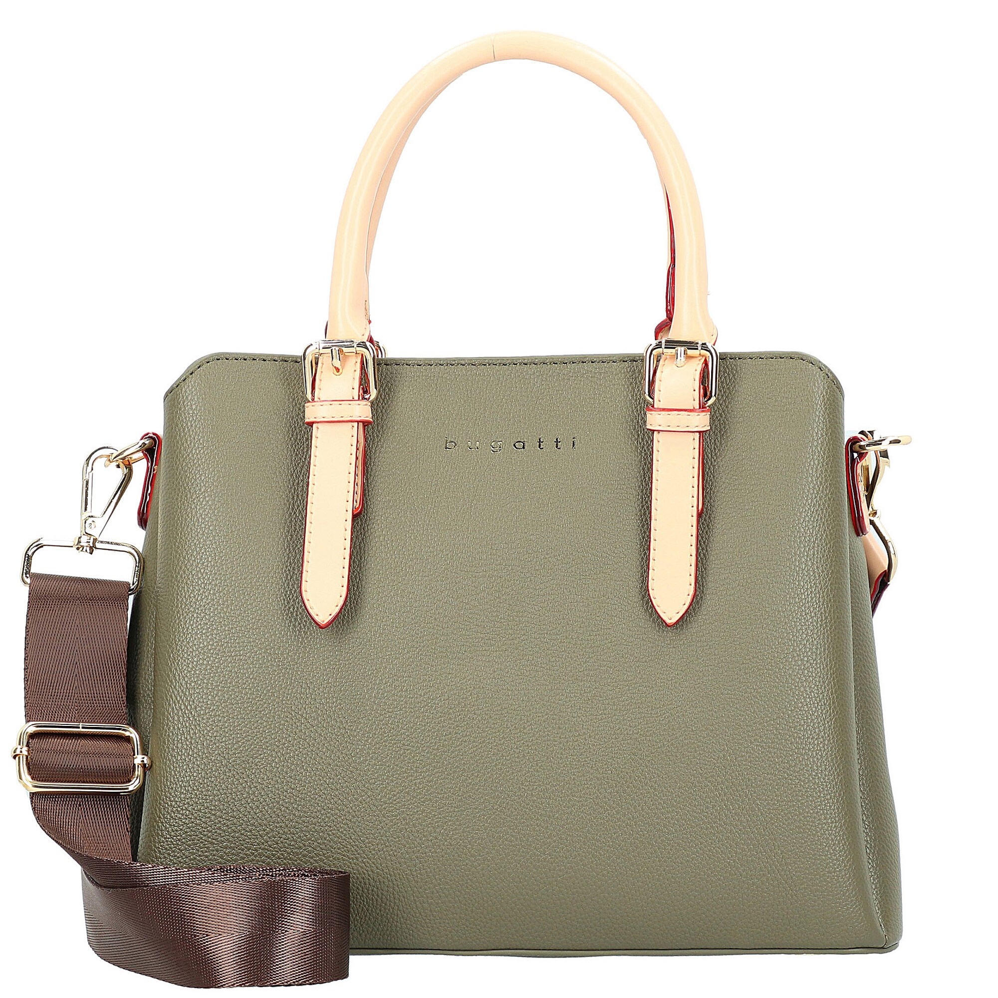 Bugatti Handtas 'Ella' Beige / Olijfgroen
