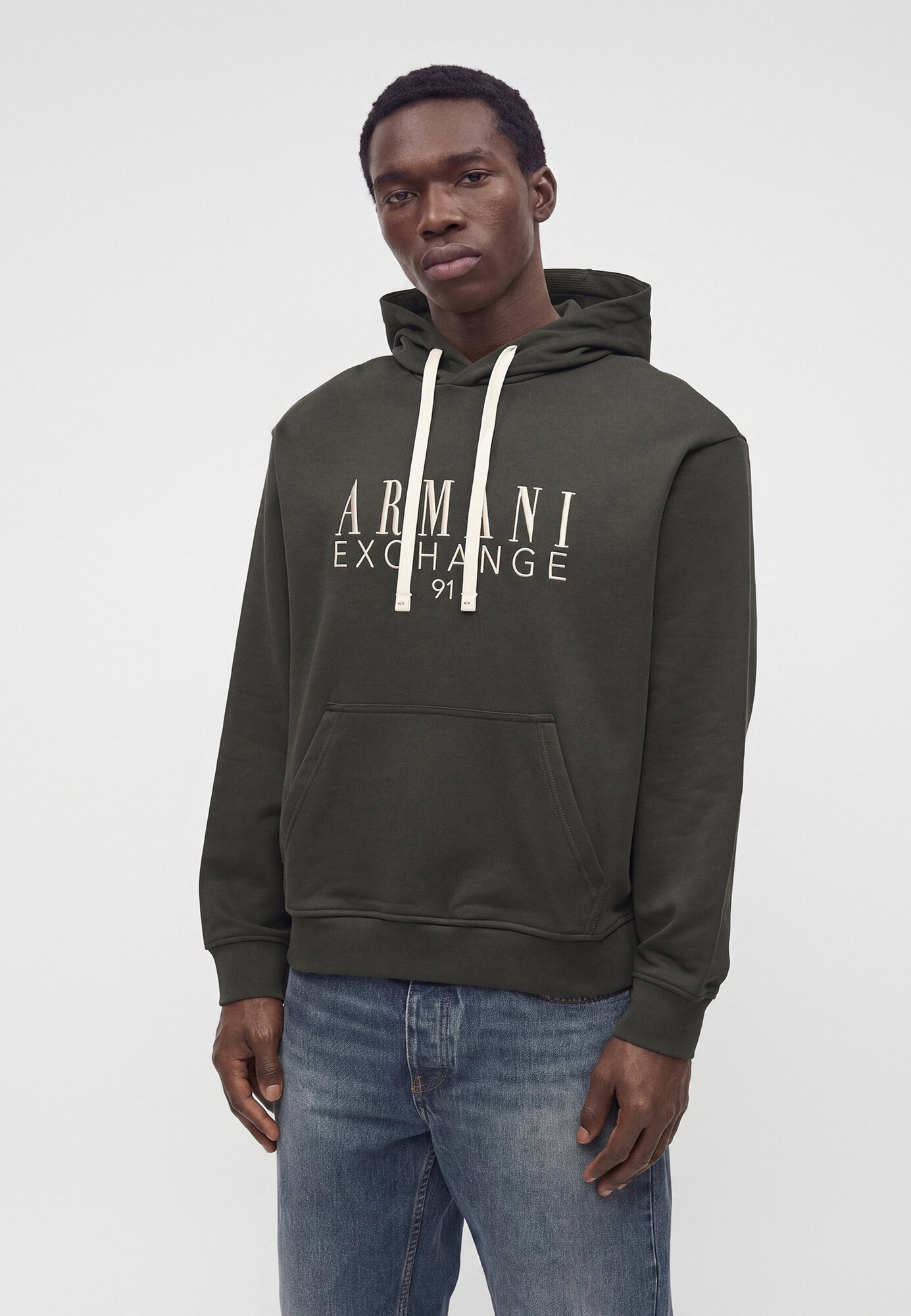 ARMANI EXCHANGE Sudadera  beige claro / oliva – imagen 4