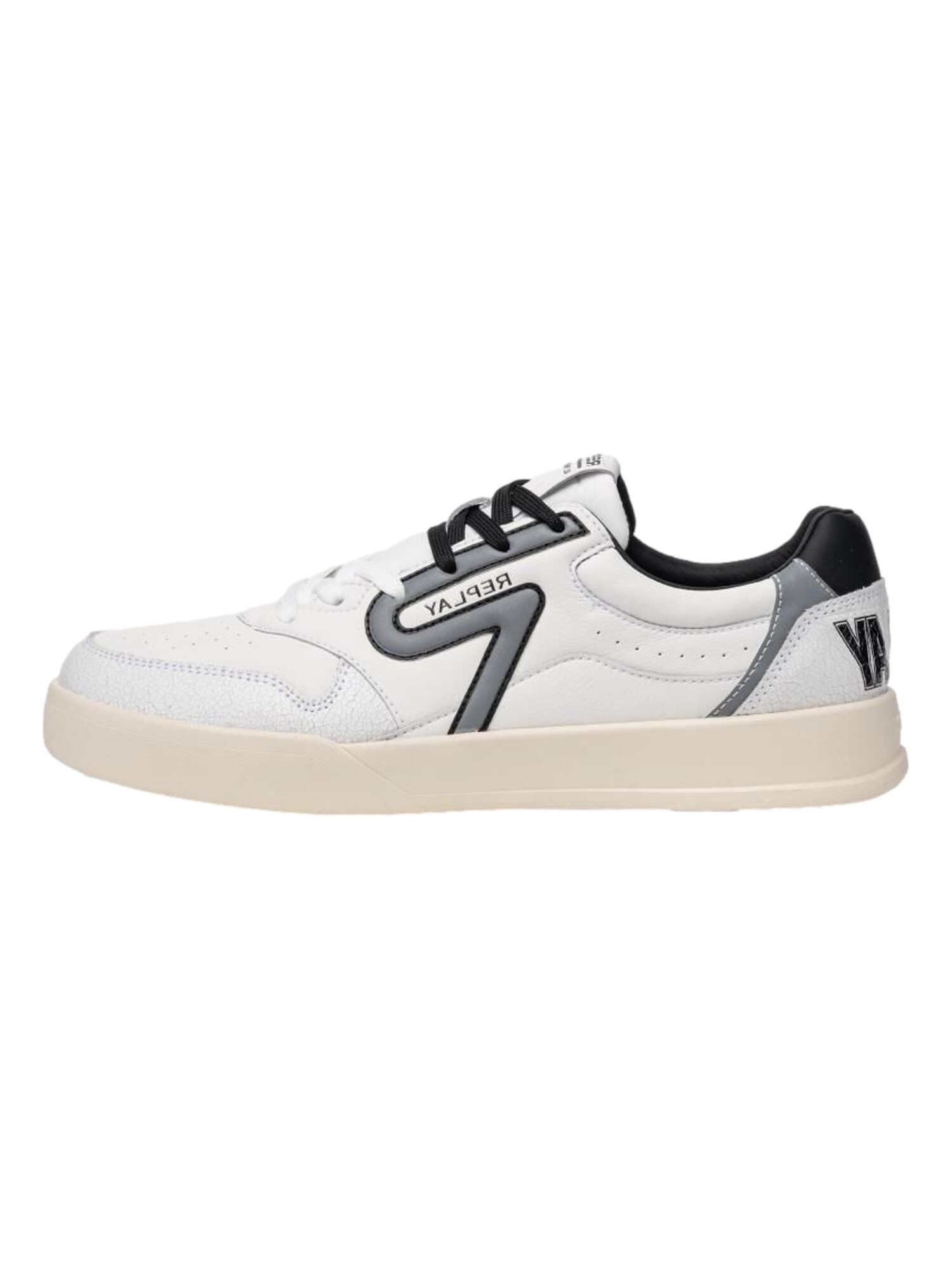 REPLAY Sneaker low gri / negru / alb