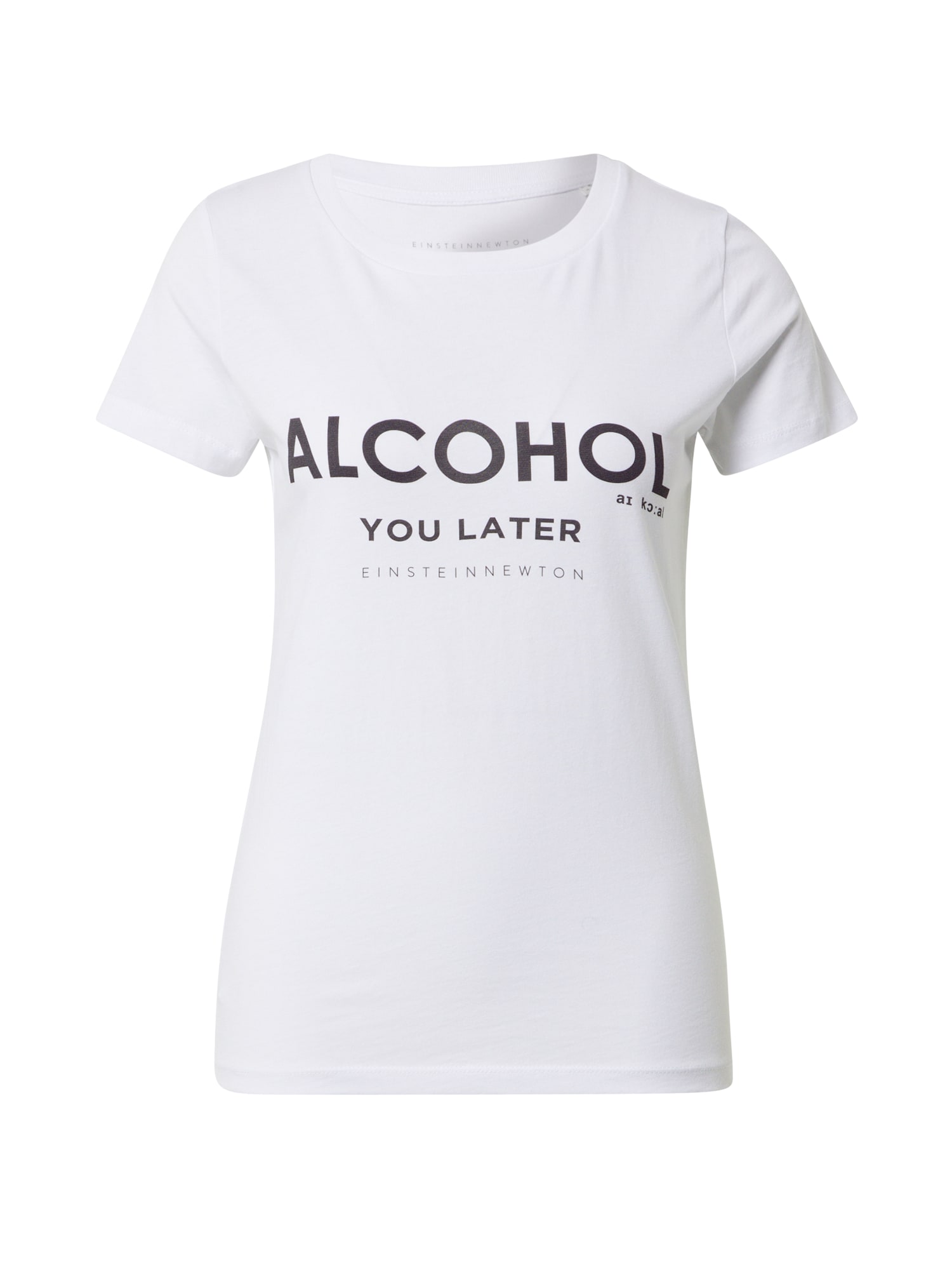 EINSTEIN & NEWTON Marškinėliai 'Alcohol' juoda / balta