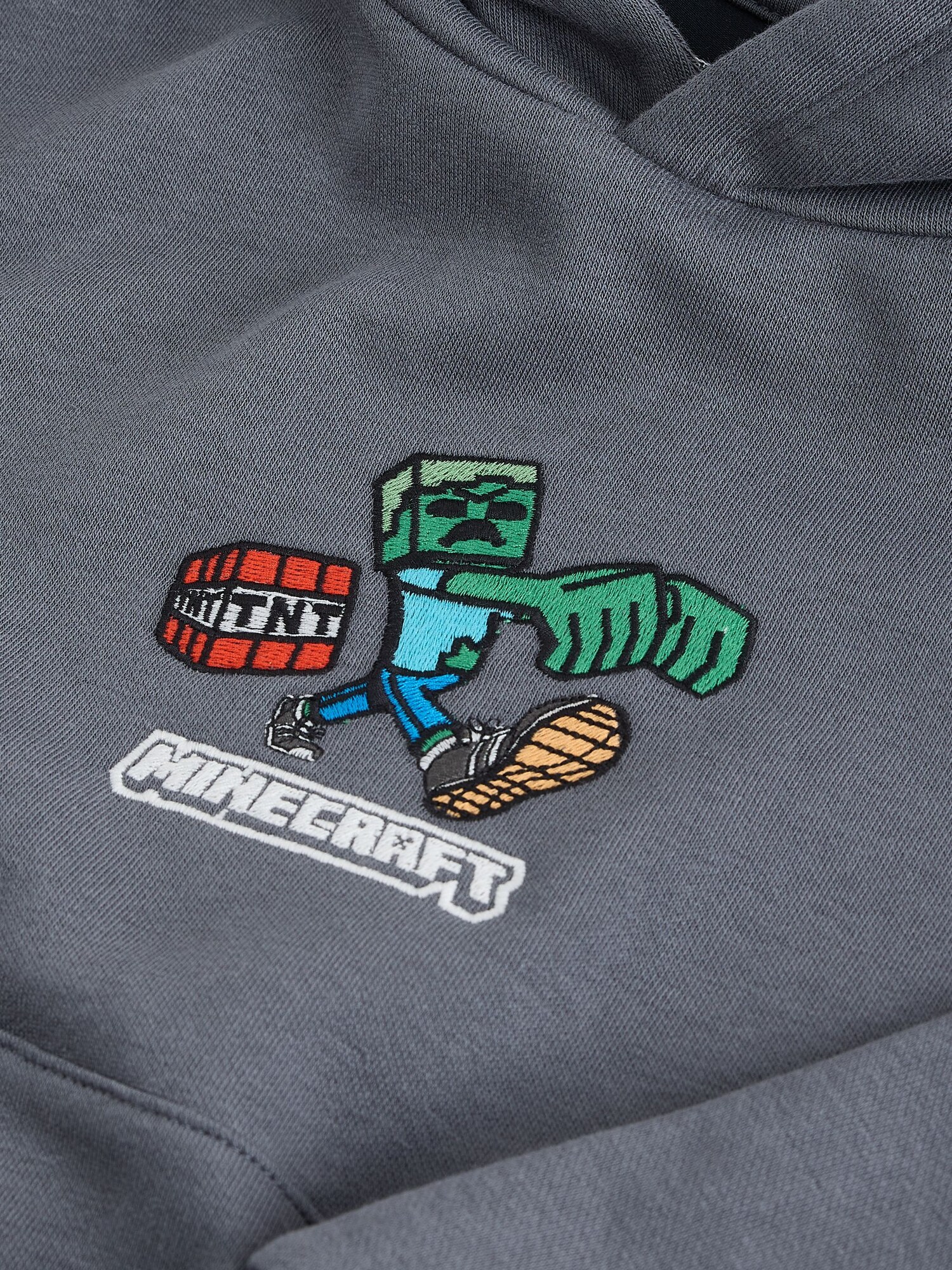 Next Sudadera 'Minecraft'  gris oscuro / verde / rojo / blanco – imagen 4