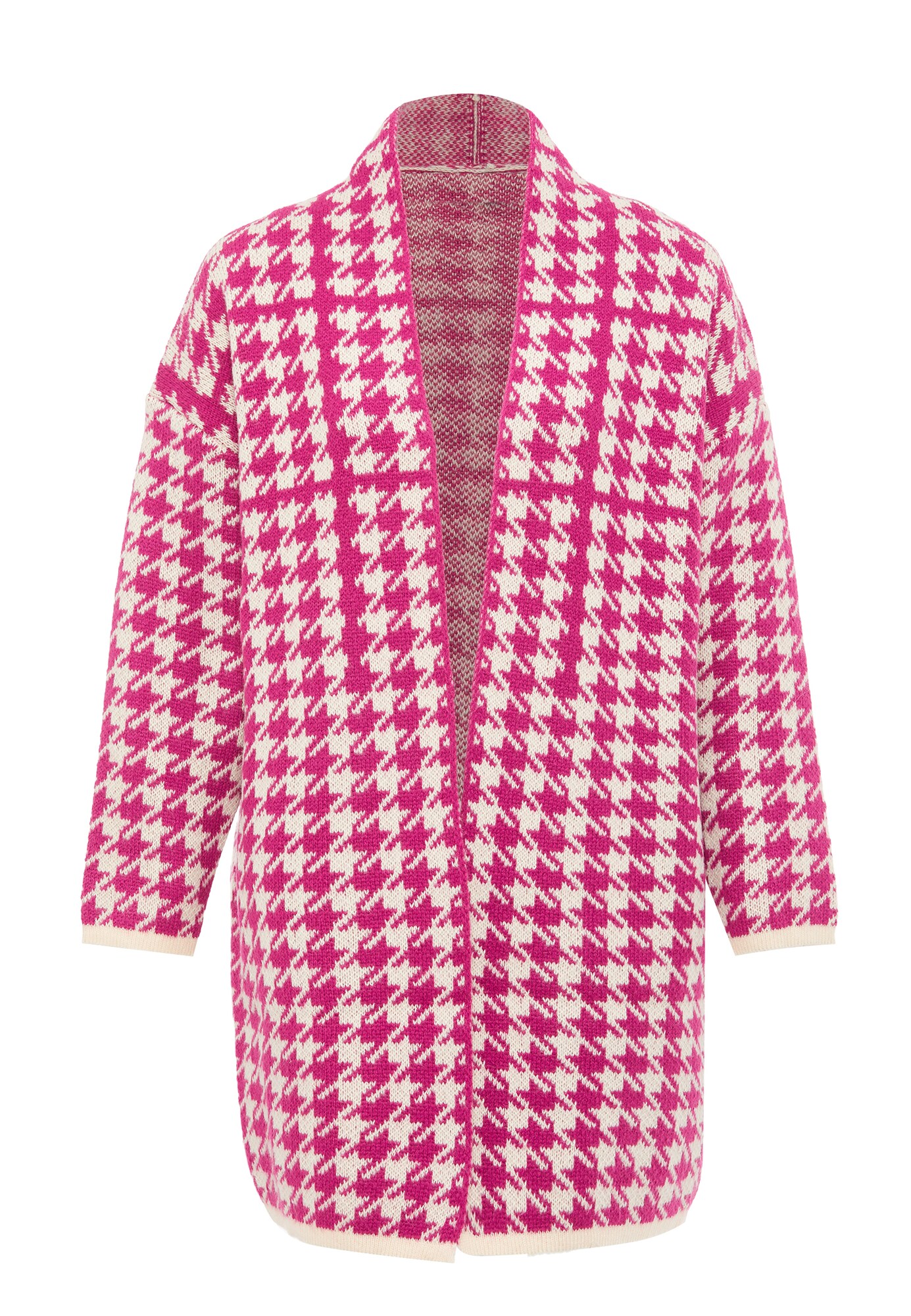 caneva Cárdigan  fucsia / blanco lana