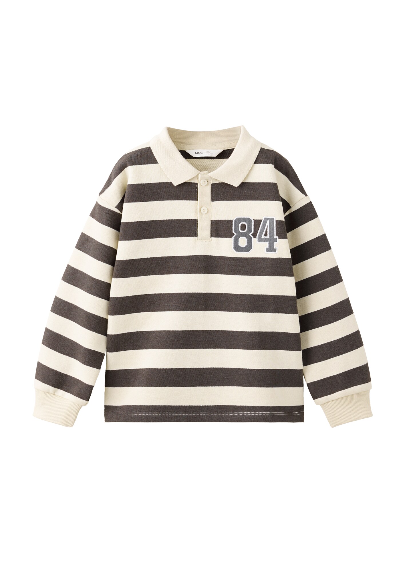MANGO KIDS Bluză de molton ecru / maro / gri închis / alb