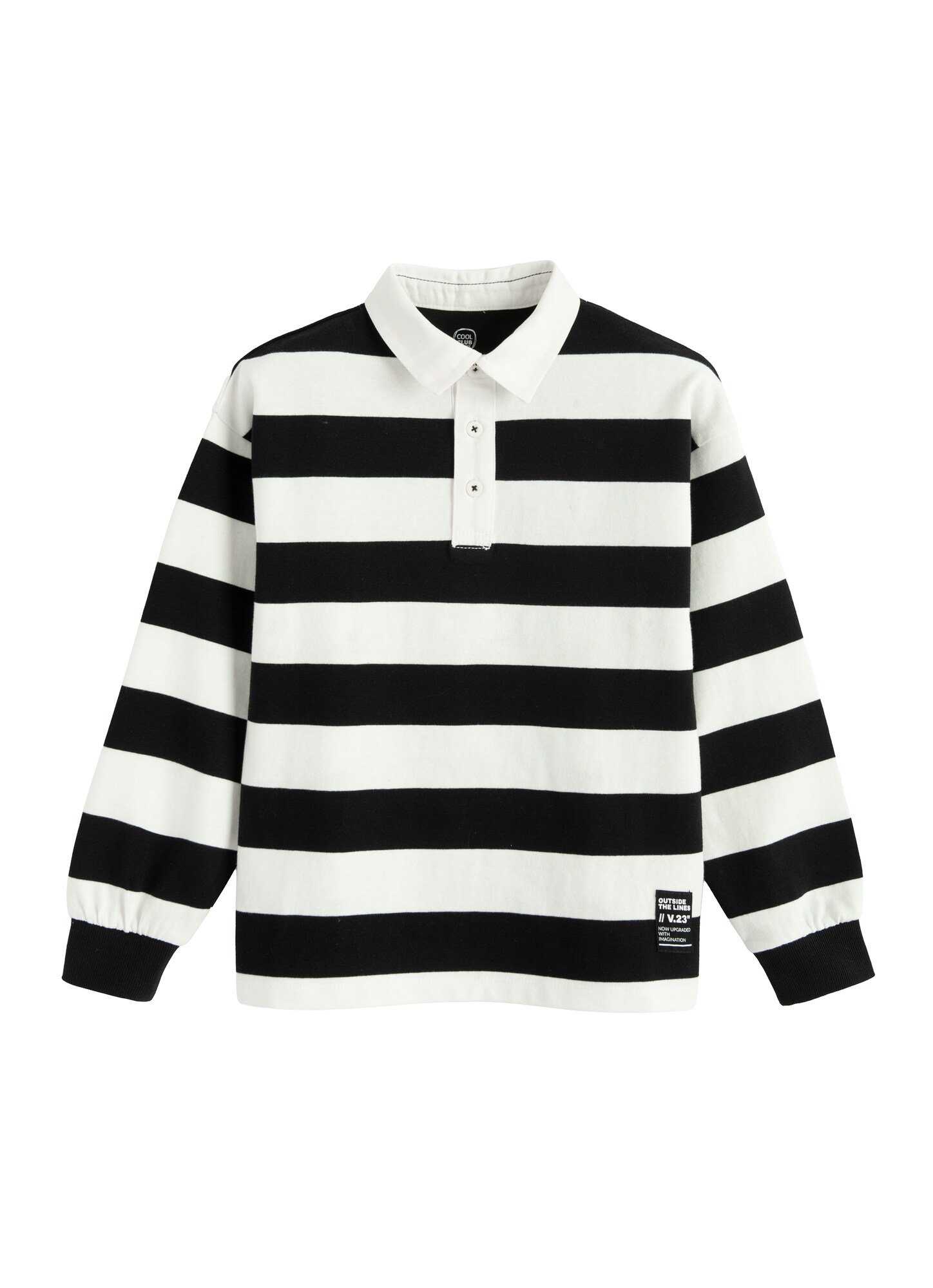 Cool Club Bluză de molton negru / alb