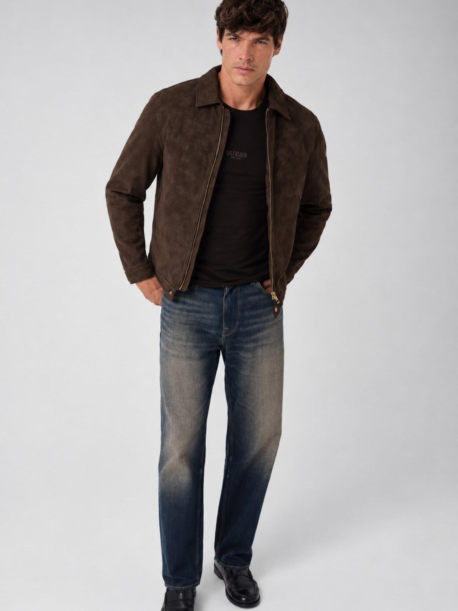GUESS Chaqueta de entretiempo 'Giubbotto M6BL28W4140' chocolate – imagen 3