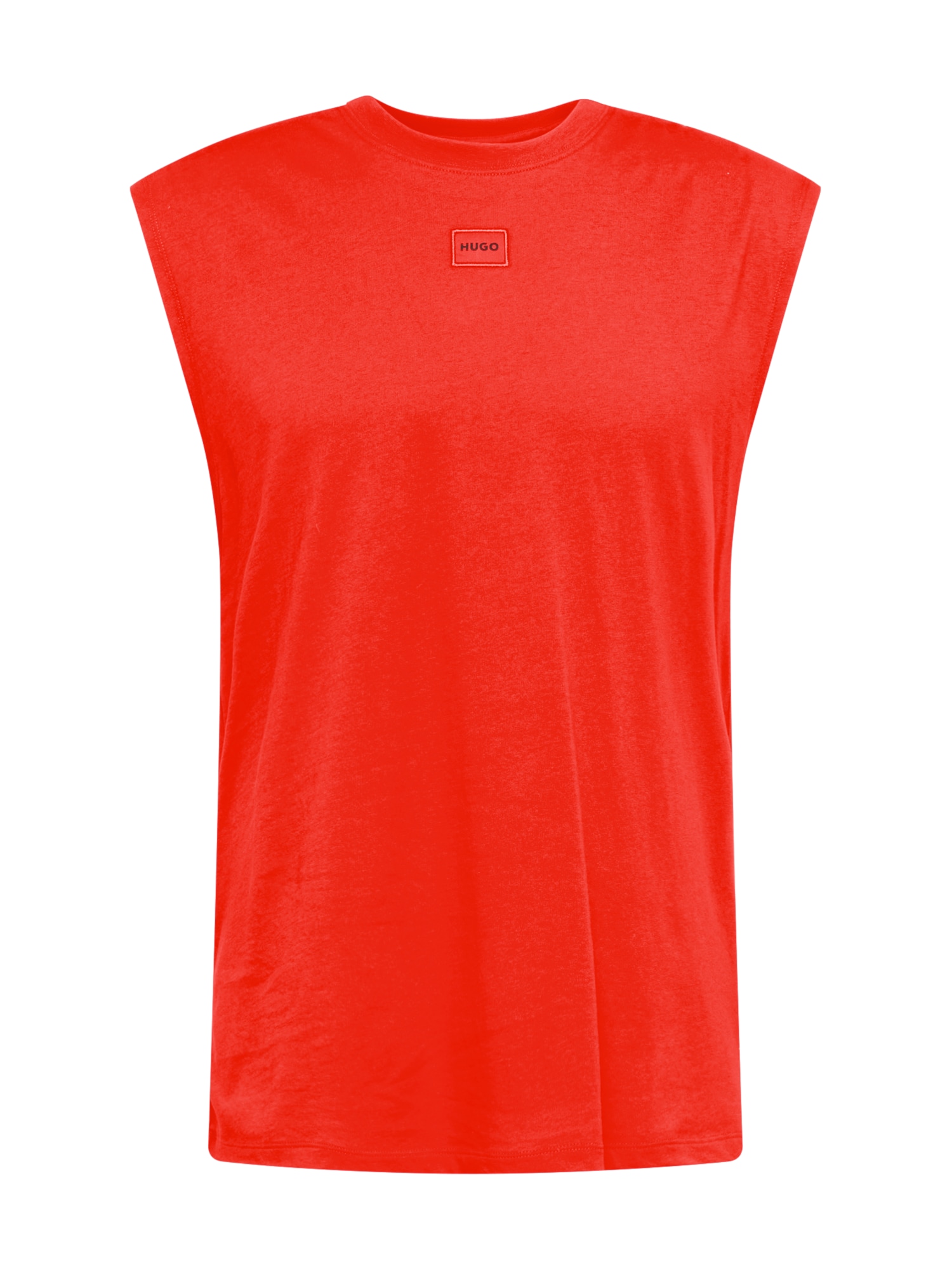 HUGO Marškinėliai 'Dankto241' oranžinė-raudona / juoda