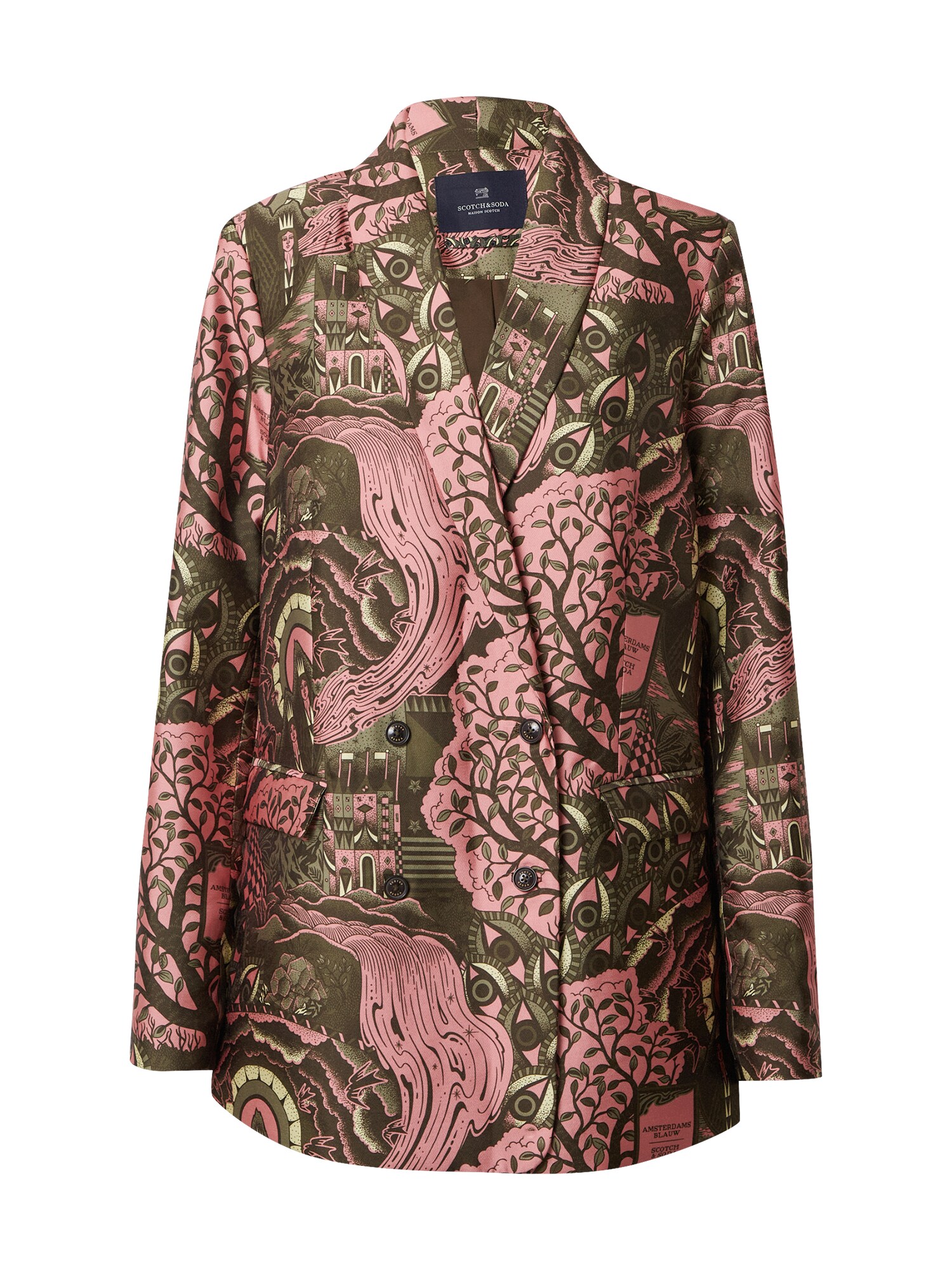 SCOTCH & SODA Blazer švarkas  rožinė / žalia
