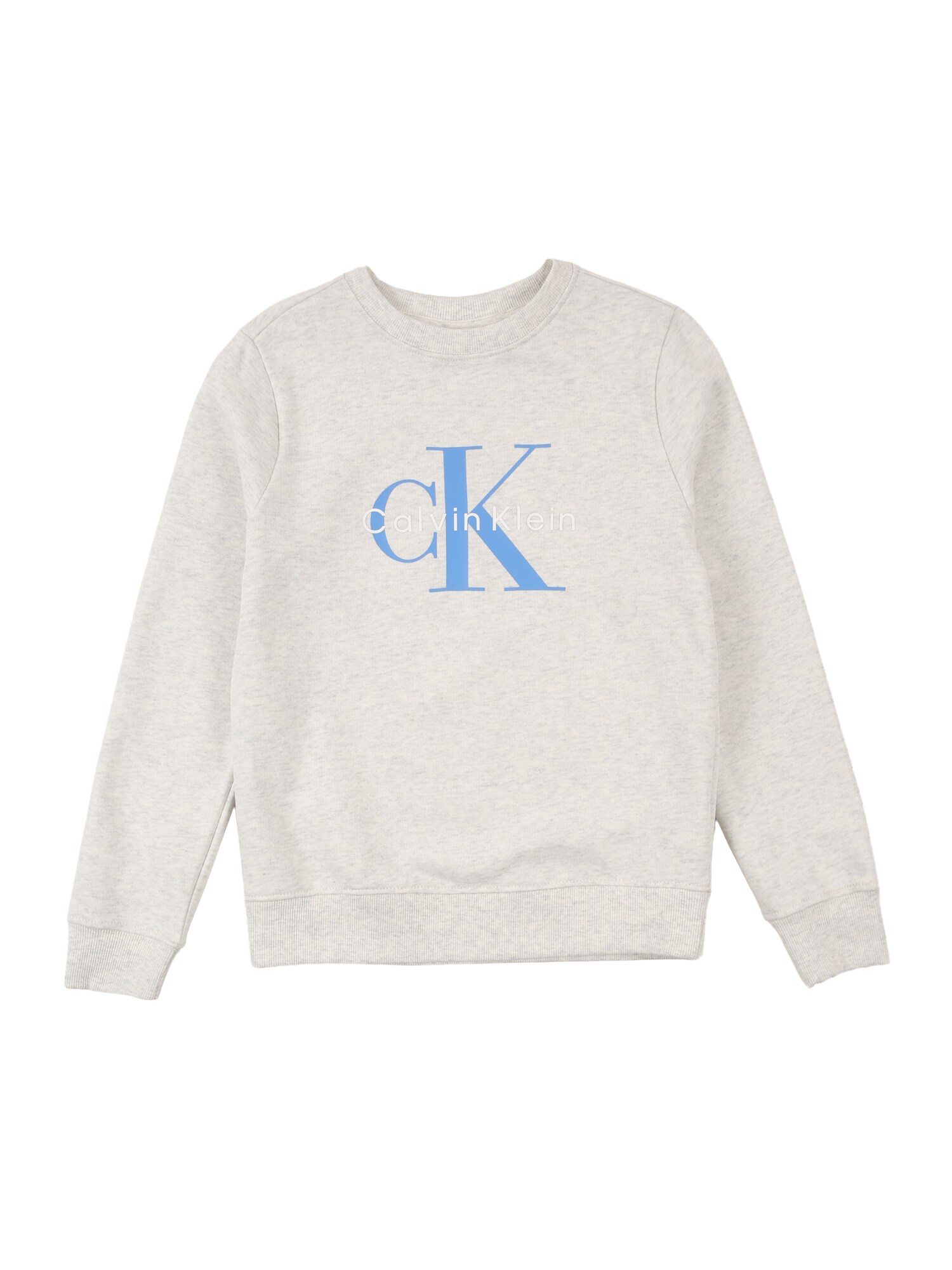 Calvin Klein Jeans Bluză de molton  azur / gri amestecat / alb