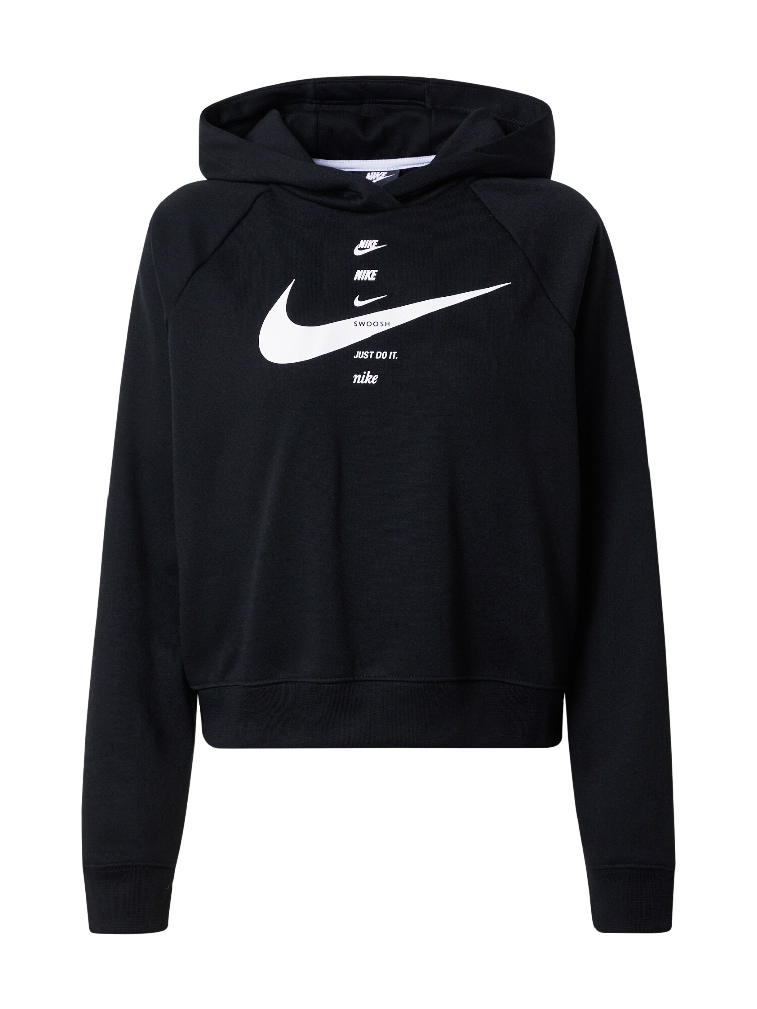 NIKE Sportinio tipo megztinis 'Swoosh'  balta / juoda