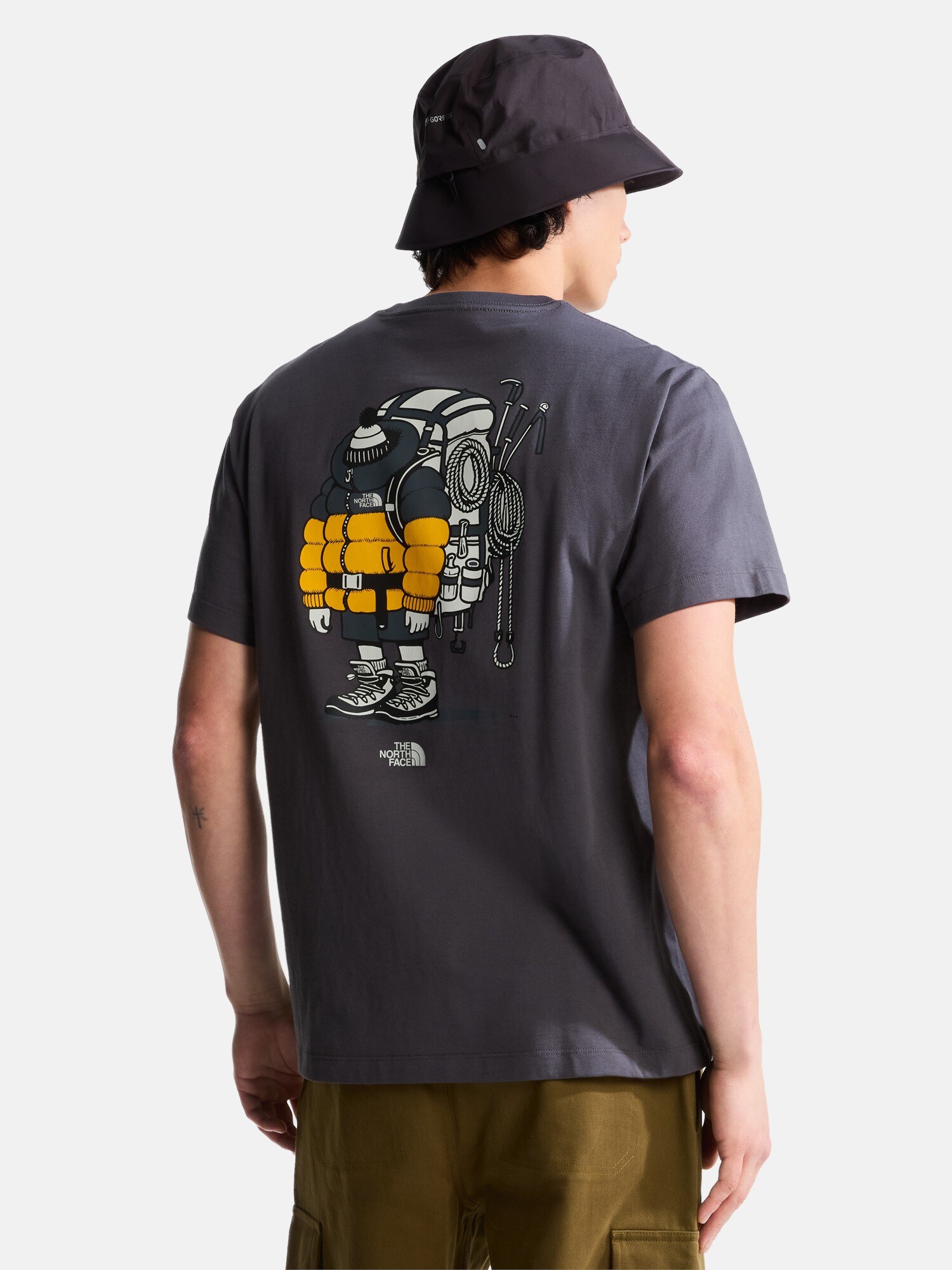 THE NORTH FACE Camiseta 'Gear Up Get Out' antracita / naranja claro / blanco – imagen 3