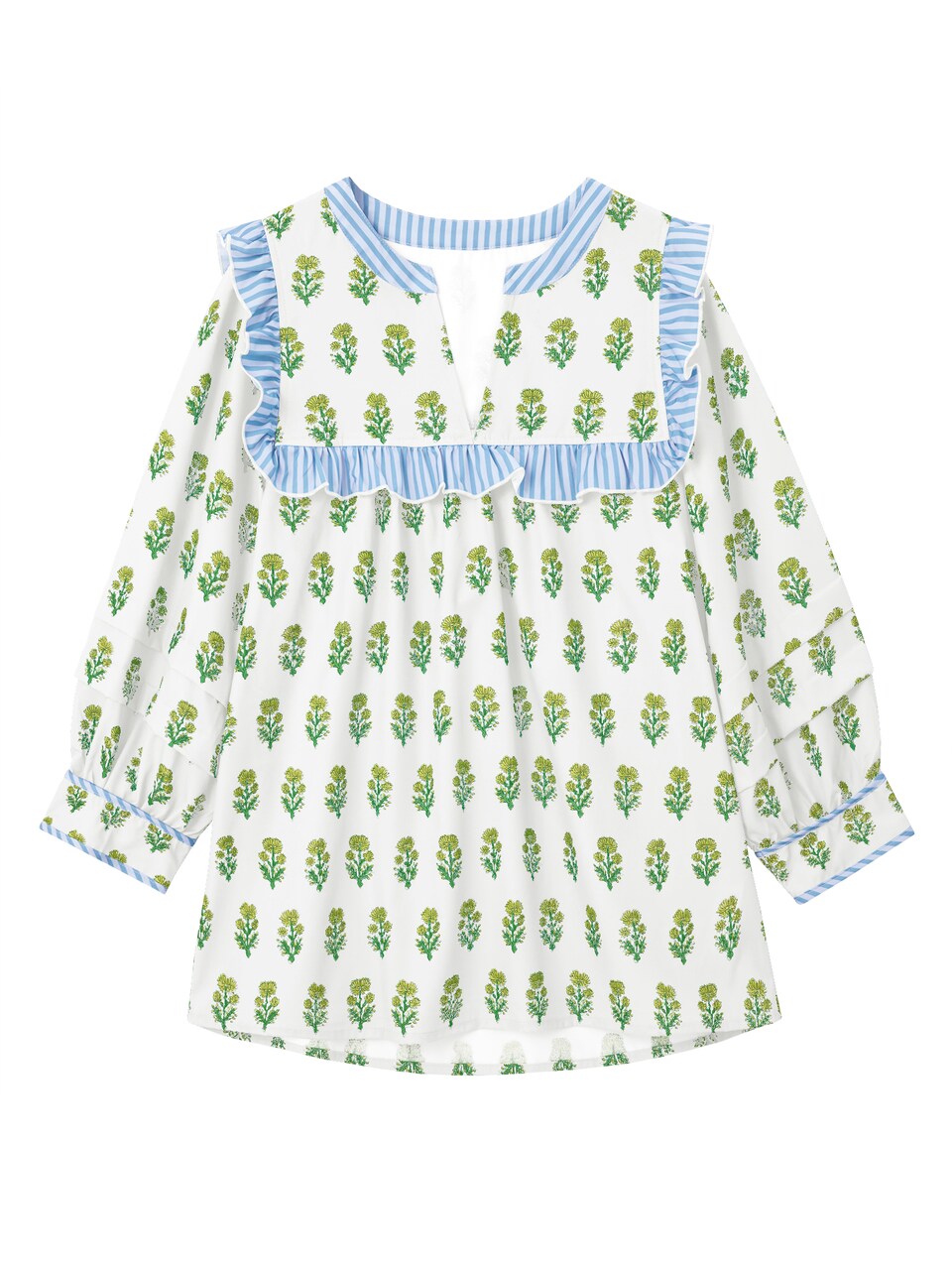 Blus pastellblå / grön / ljusgrön