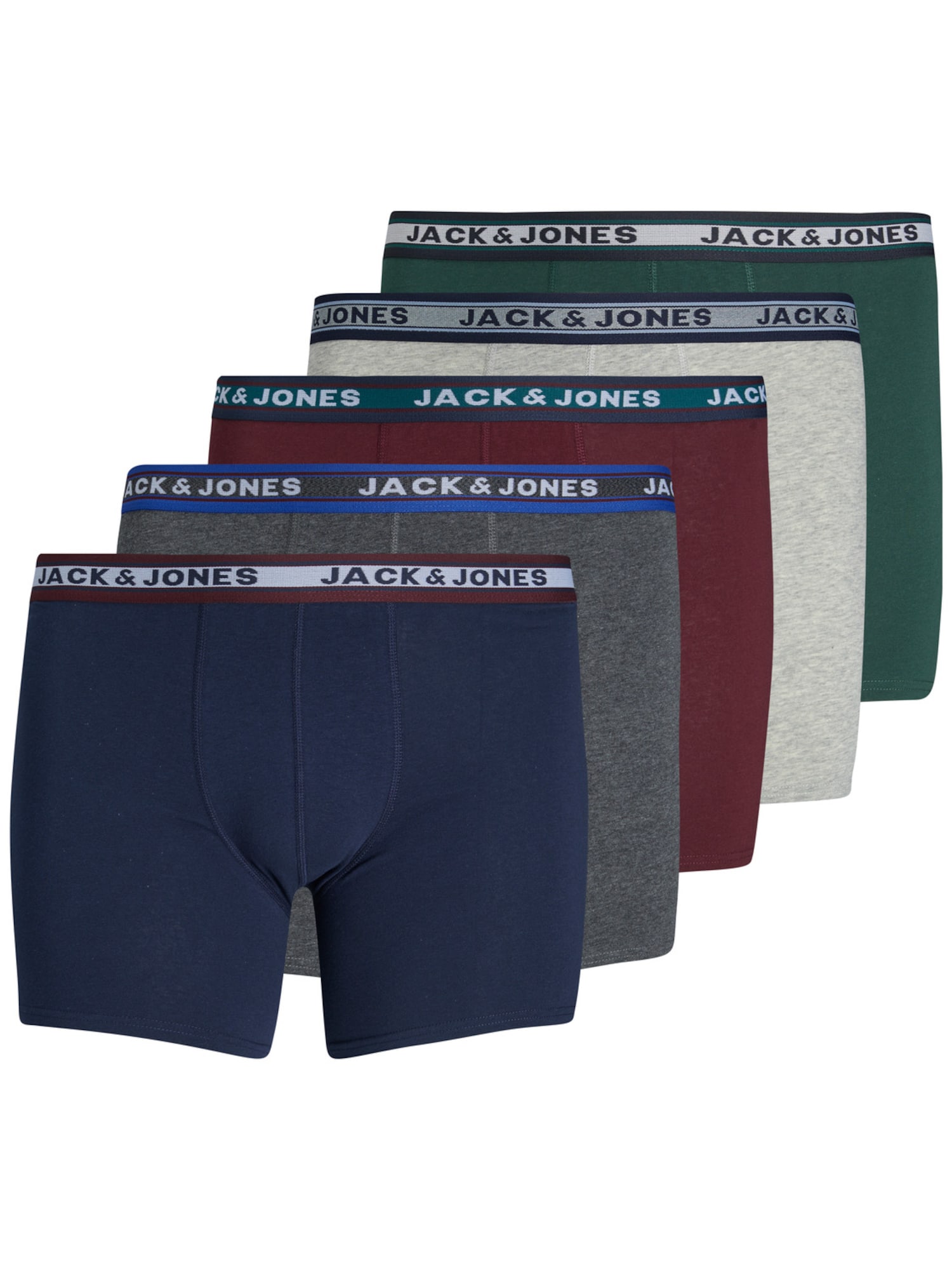 Jack & Jones Plus Boxeri Coliver  bleumarin / gri amestecat / verde închis / roșu bordeaux