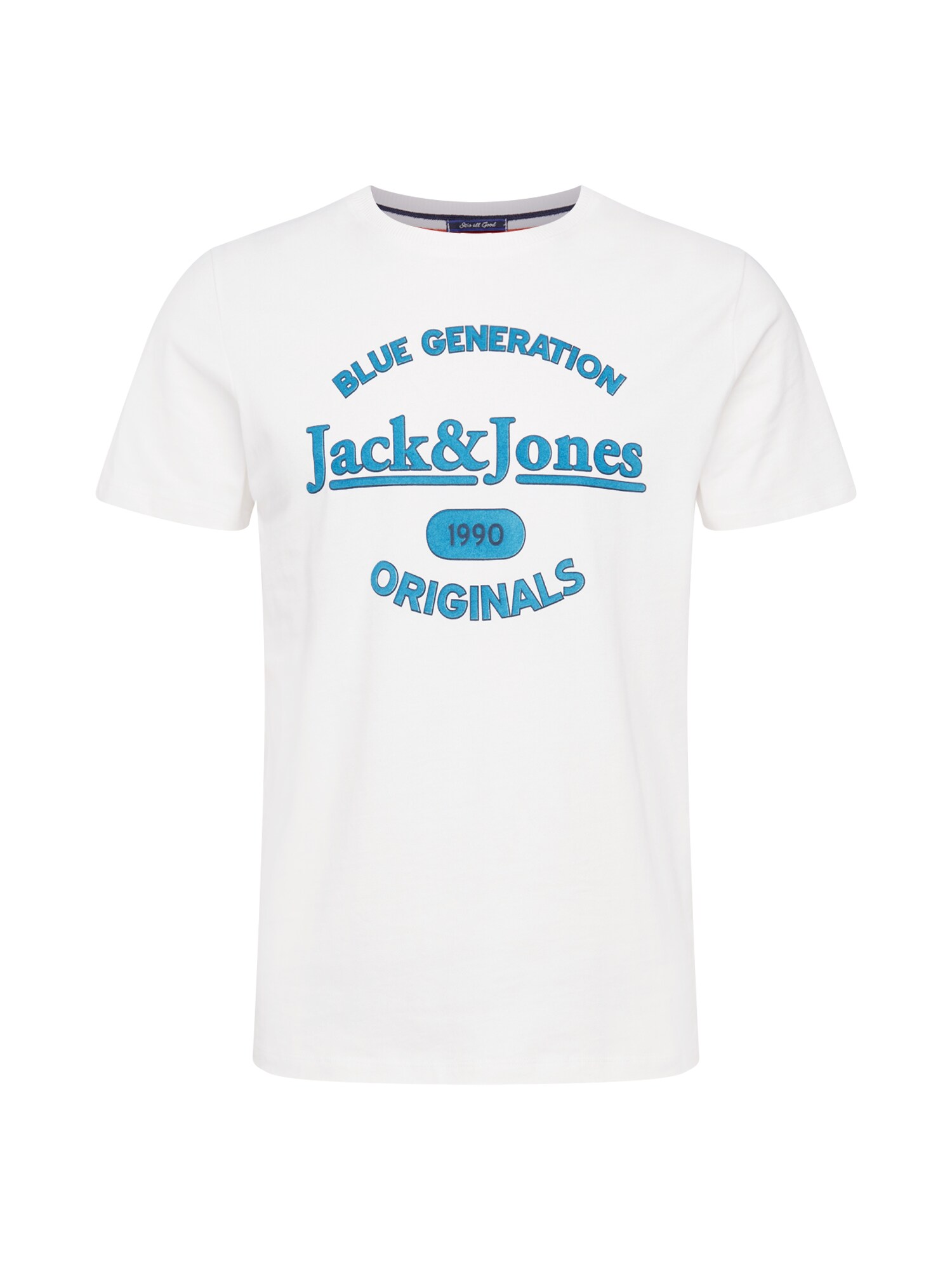 JACK & JONES Marškinėliai 'Lars'  balkšva / nakties mėlyna / mėlyna