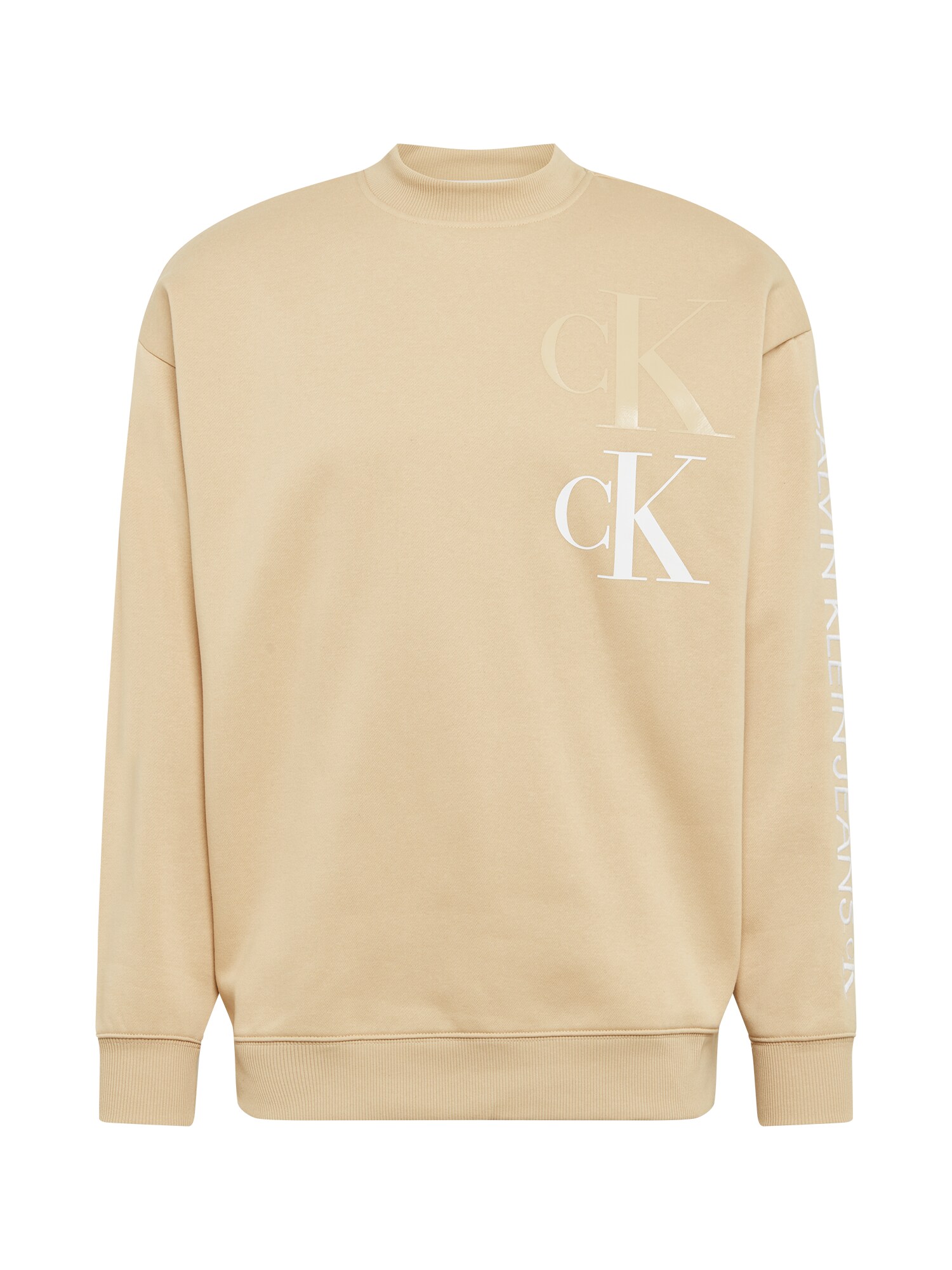 Calvin Klein Jeans Megztinis be užsegimo  smėlio / balta