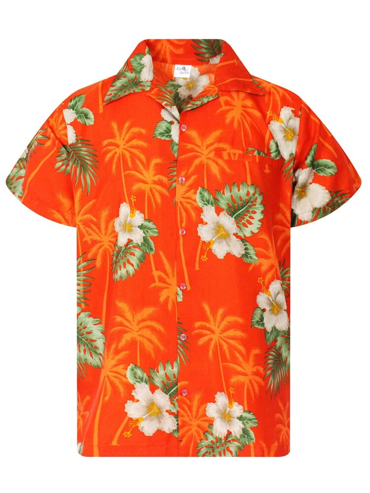 King Kameha Shirt 'Small Flower' Herren Größe 5XL orange