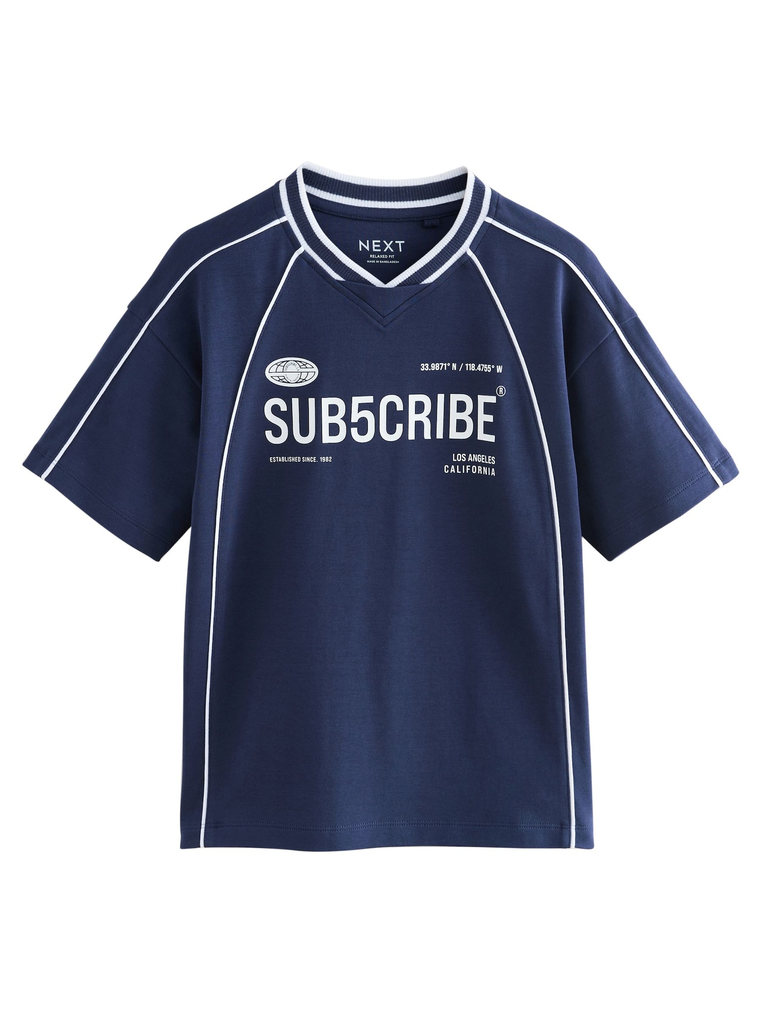 Next Tricou  bleumarin / alb