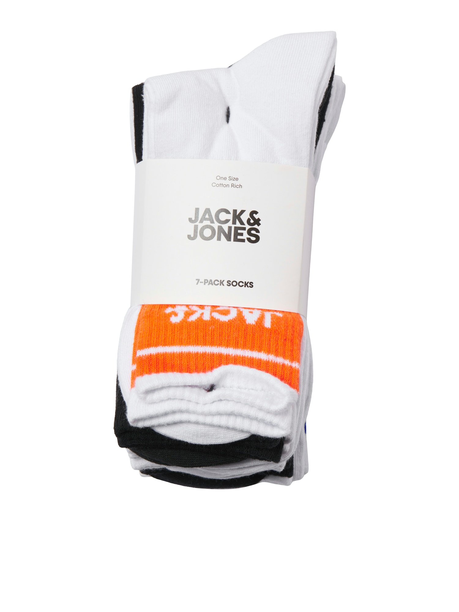 JACK & JONES Zokni 'JACJerry'  sötétkék / sötét narancssárga / fekete / fehér termék 2. képe