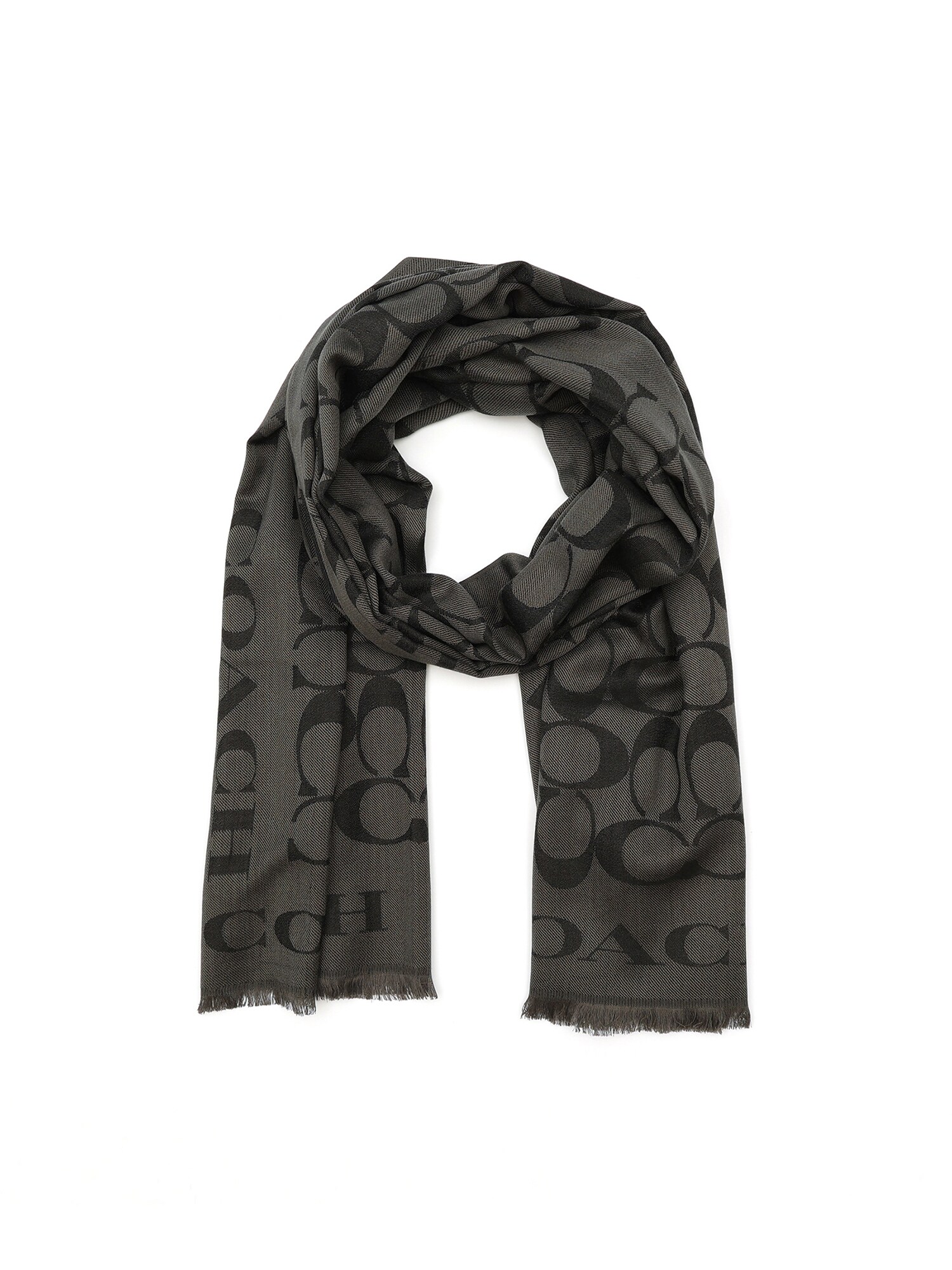 COACH Fular Signature C-Stola  gri metalic / negru