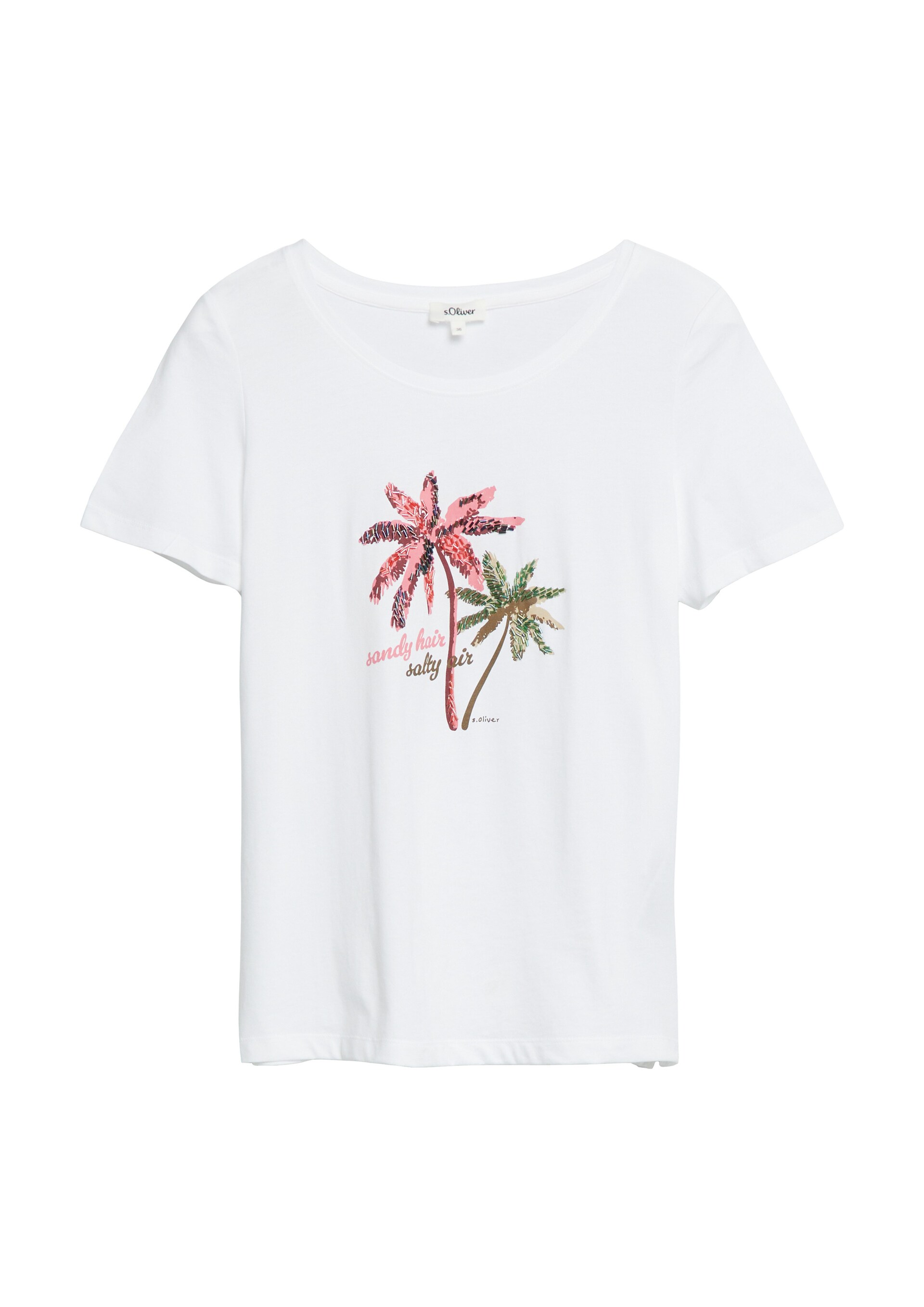 SOliver T-shirt gräsgrön / rosa dam