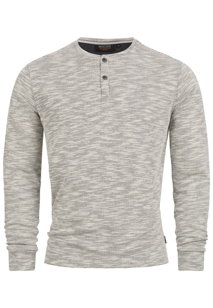 INDICODE JEANS Shirt ' Vitus ' Herren Größe S graumeliert / weiß