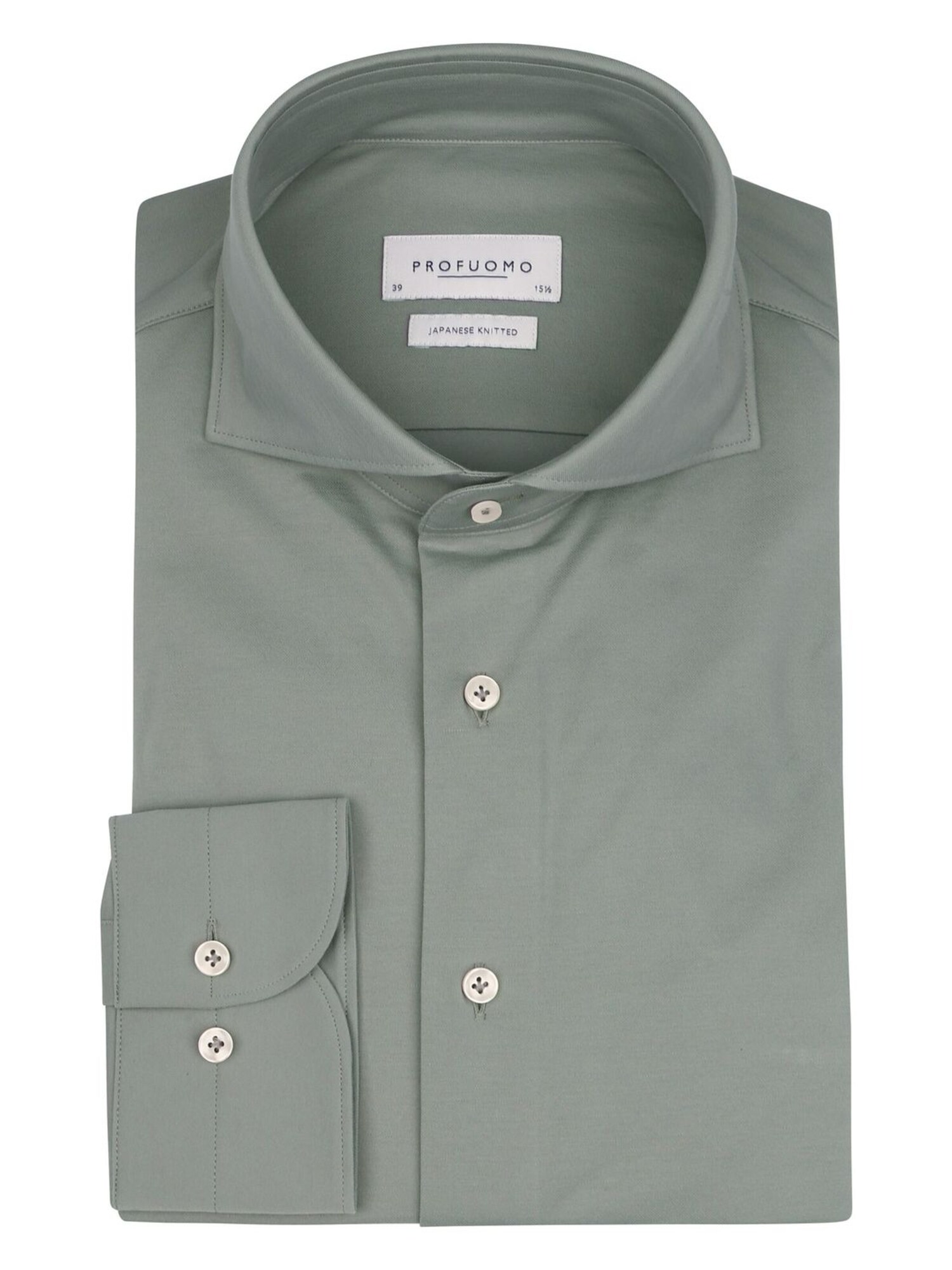 Profuomo Overhemd 'Japanese Knitted' Groen