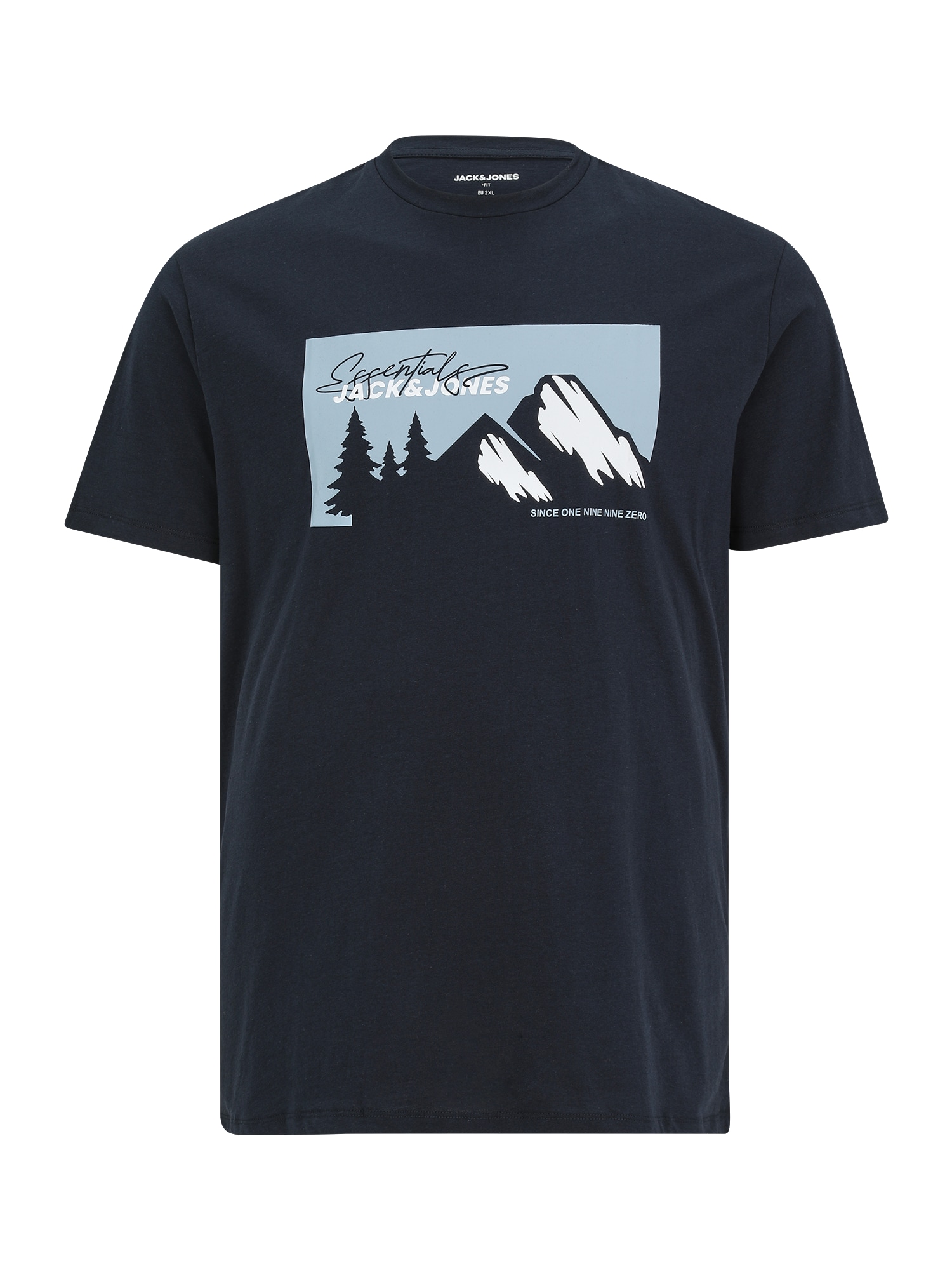 Jack & Jones Plus Póló 'JJSUN'  éjkék / világoskék / fehér akciós termékkép 1