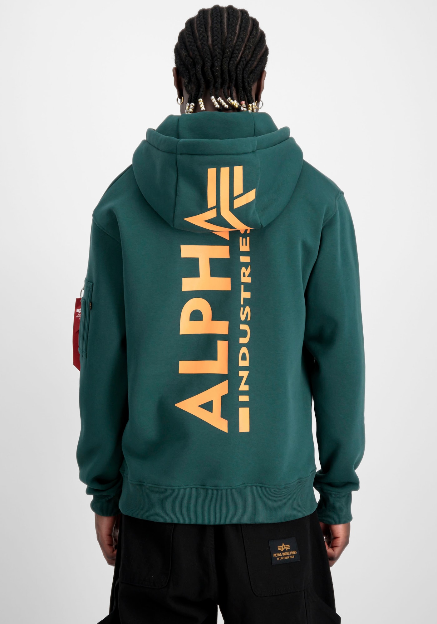 ALPHA INDUSTRIES Tréning póló  sárga / sötétzöld termék 2. képe