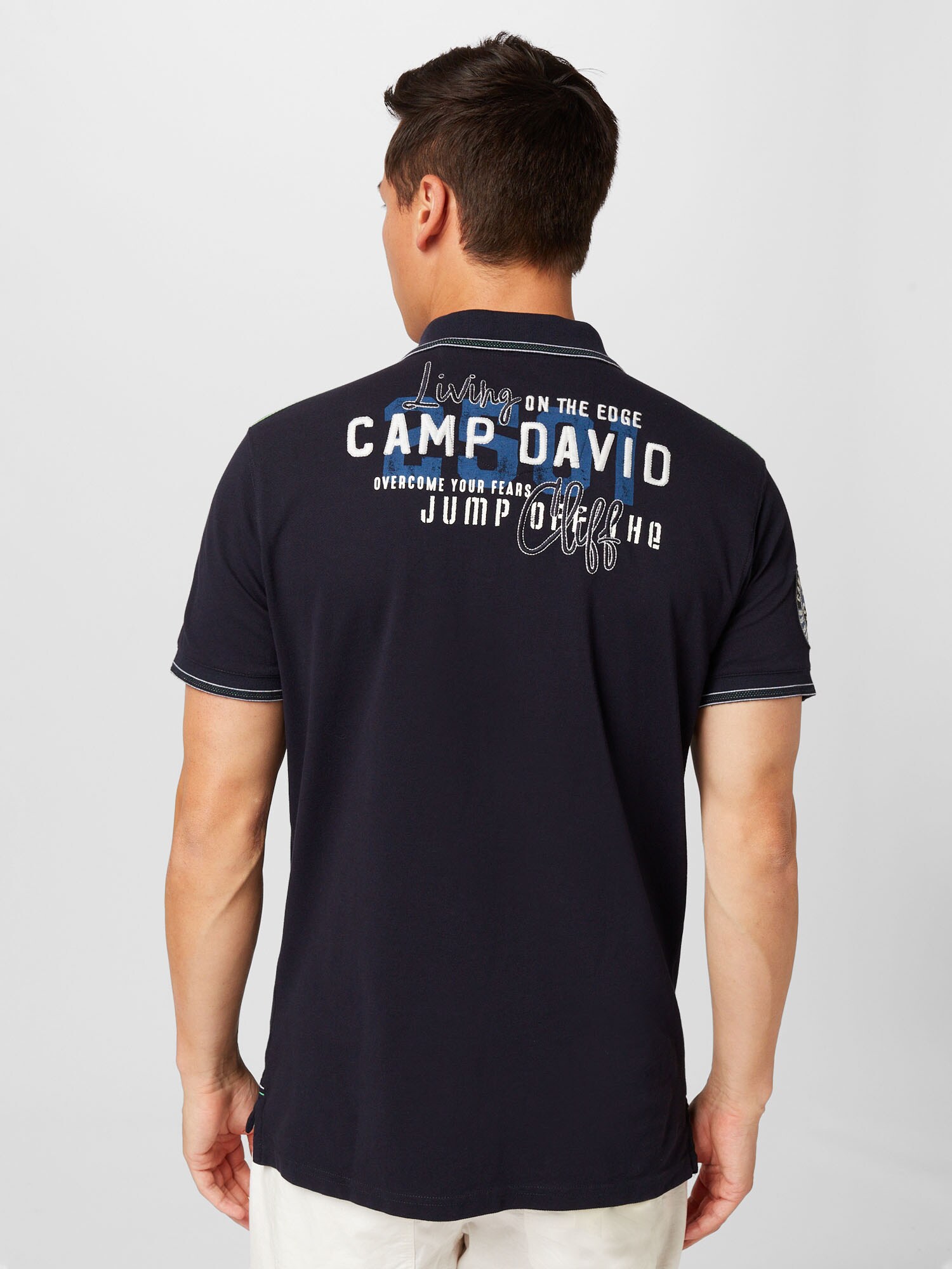 CAMP DAVID Tričko modrá / tmavomodrá / biela (obrázok 3)