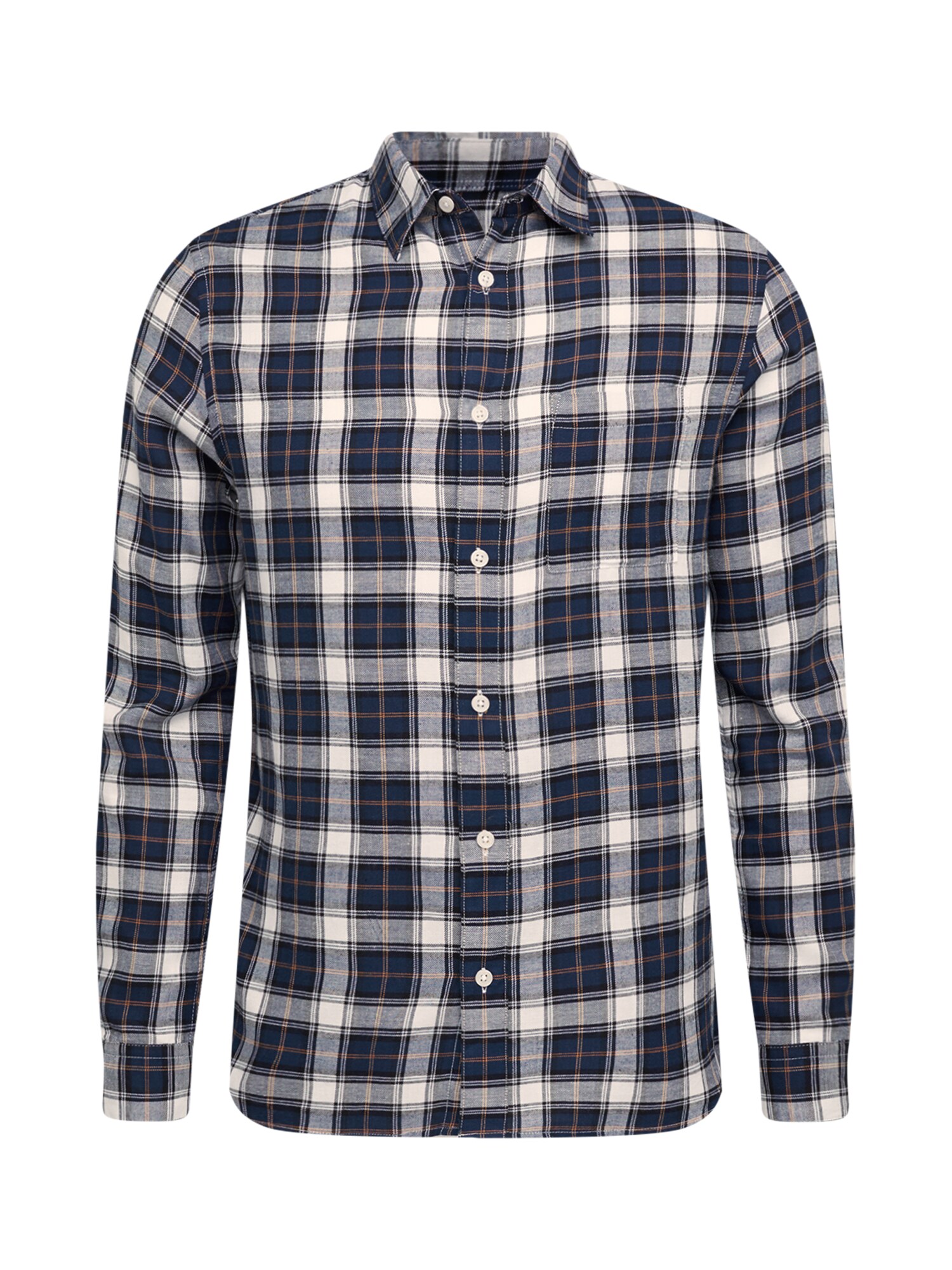 BURTON MENSWEAR LONDON Dalykiniai marškiniai 'CHECK'  tamsiai mėlyna / balta