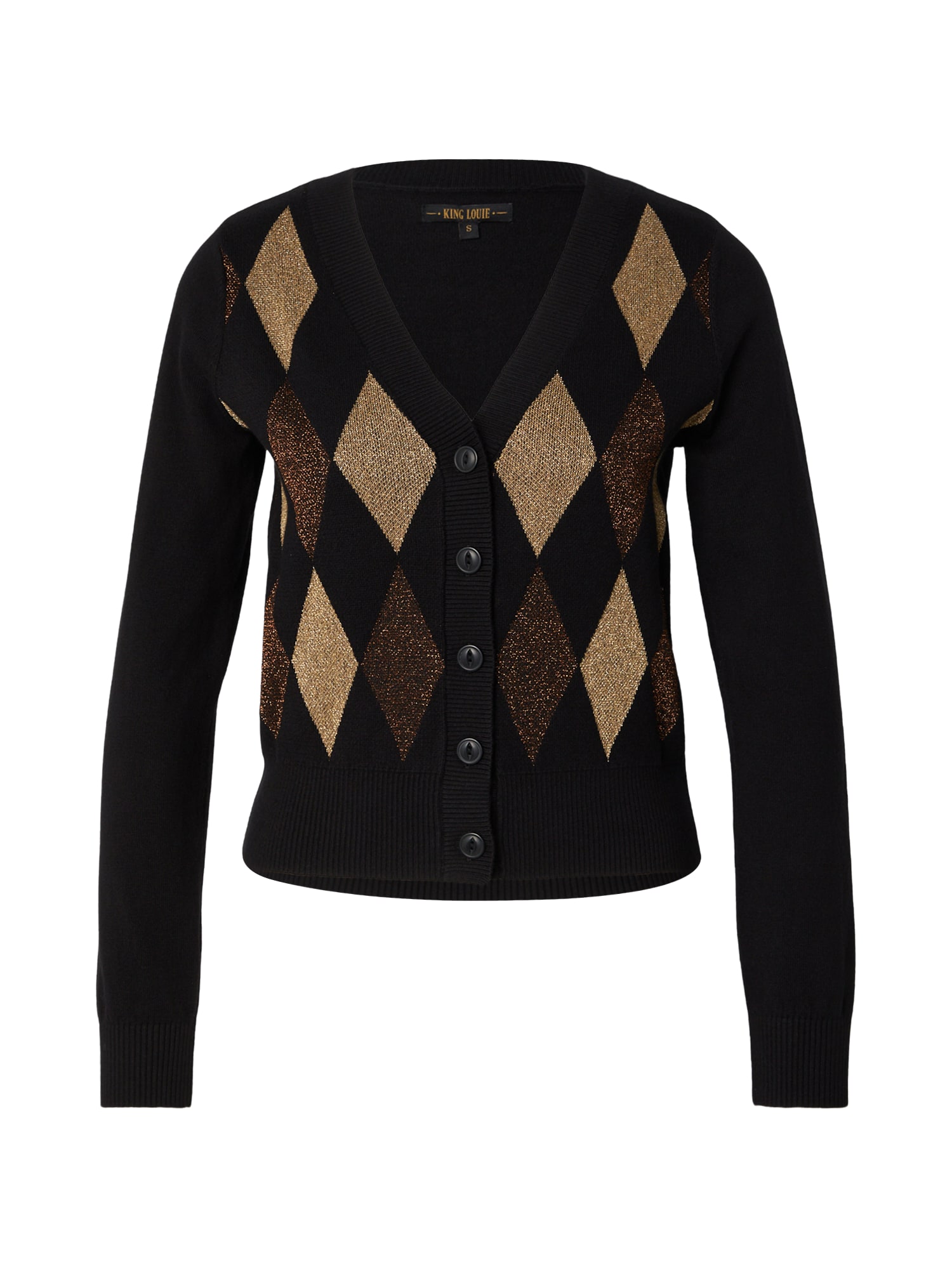 King Louie Geacă tricotată Cardi V bronz / auriu / negru