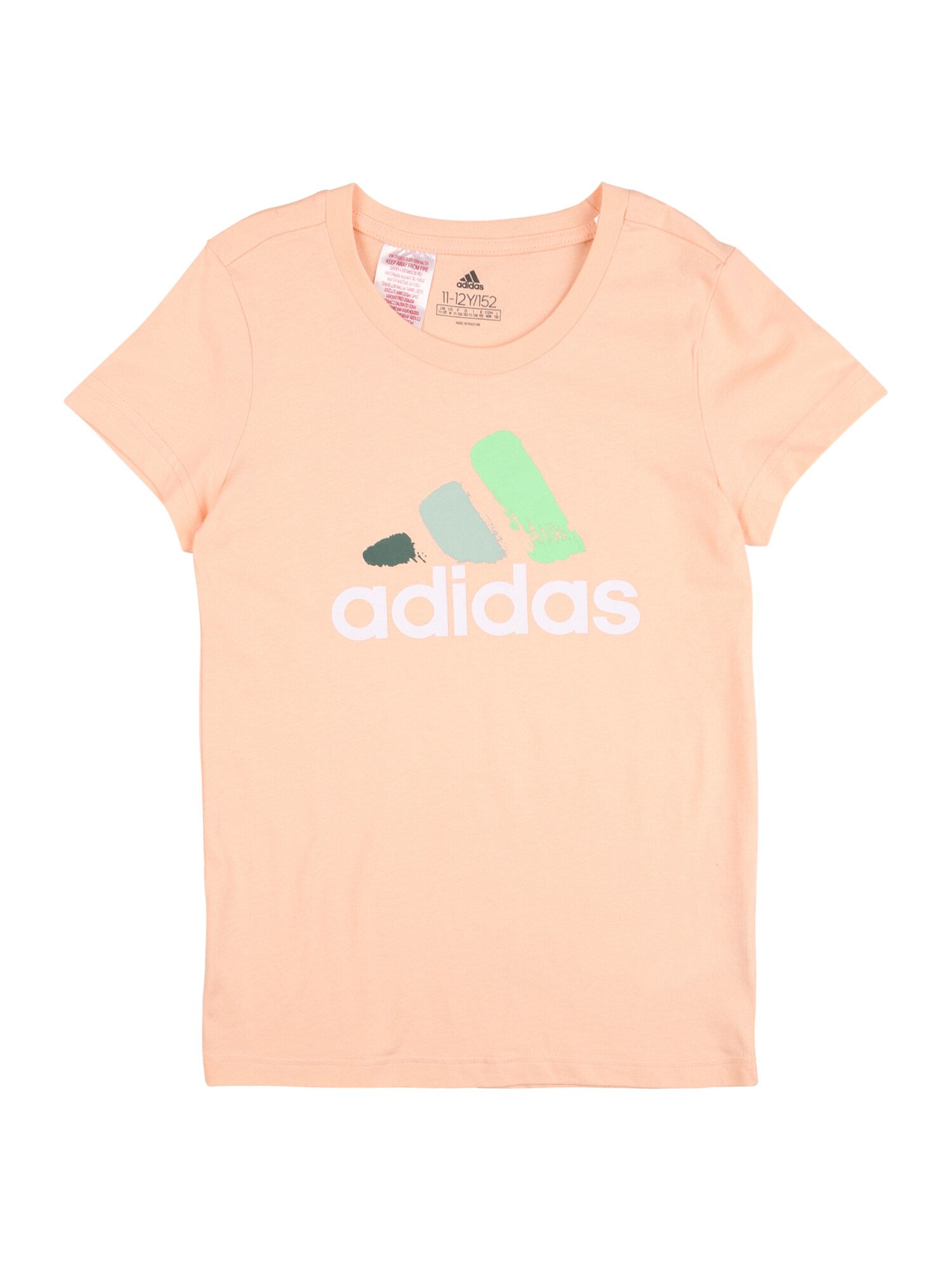ADIDAS PERFORMANCE Sportiniai marškinėliai 'Bos'  šviesiai žalia / balta / lašišų spalva