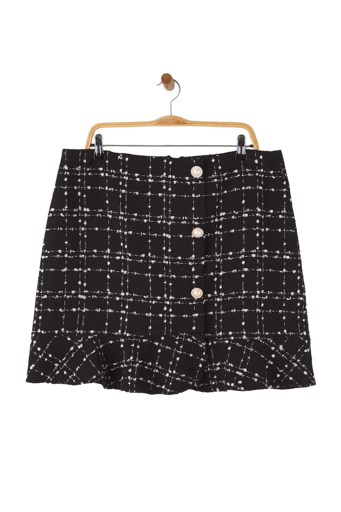 Trendyol Curve Fustă negru / alb