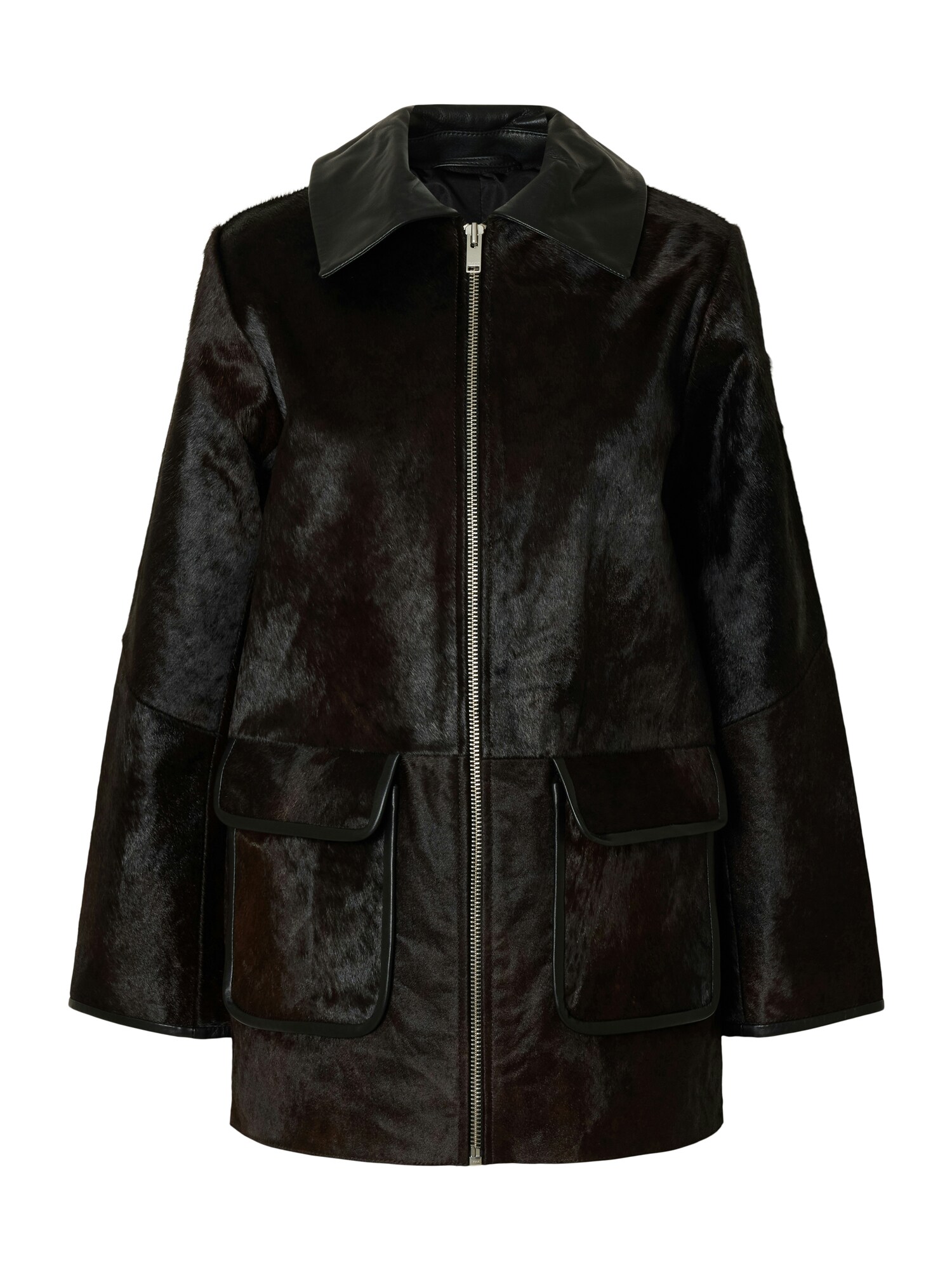 SELECTED Geacă de primăvară-toamnă SLFKarla  maro închis / negru