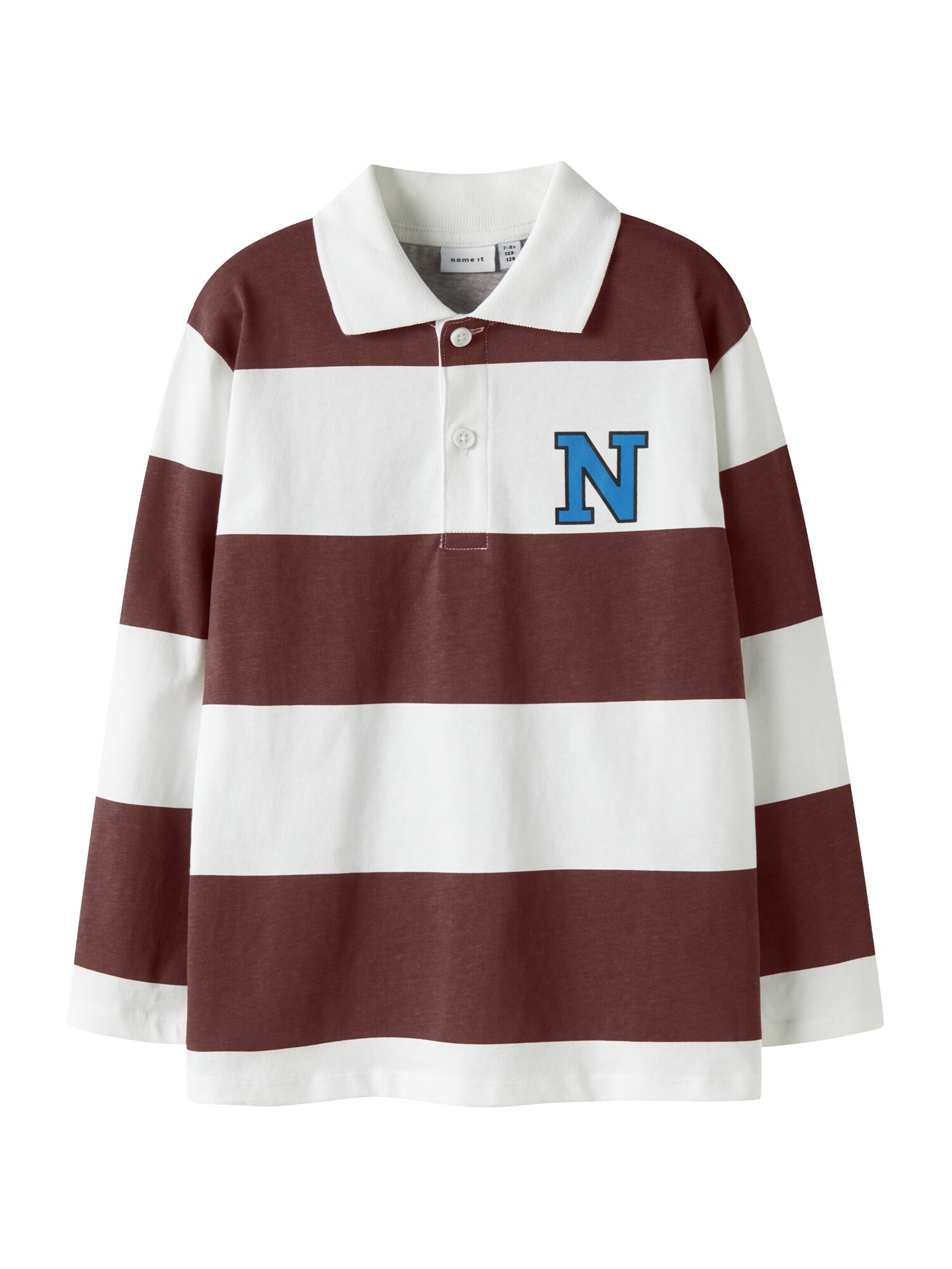 NAME IT Tricou 'NKMTIM'  albastru / roșu vin / alb